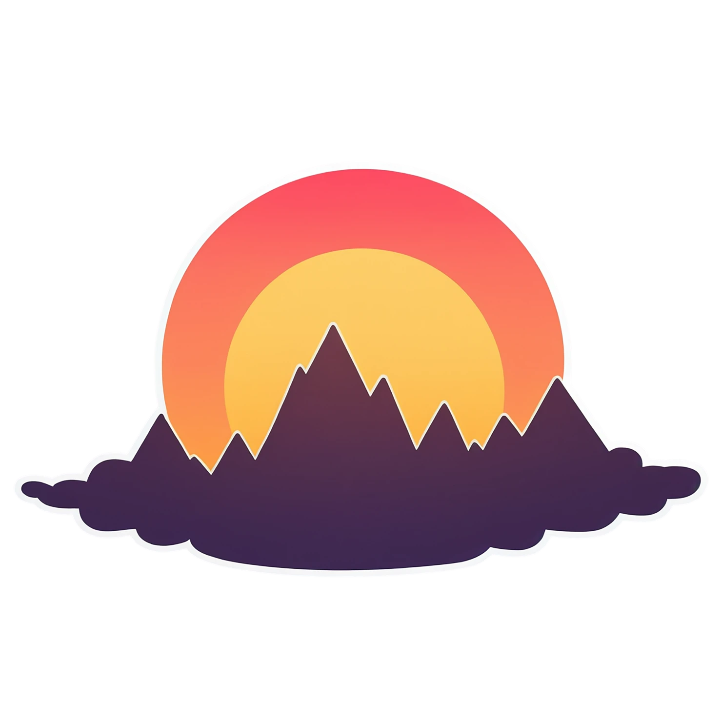 Sunset cute sticker isolated on transparent background #22184