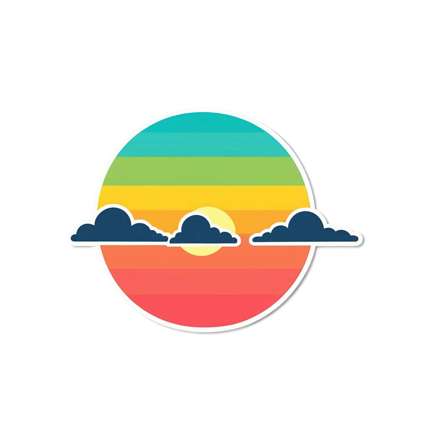 Sunset cute sticker isolated on transparent background #22185