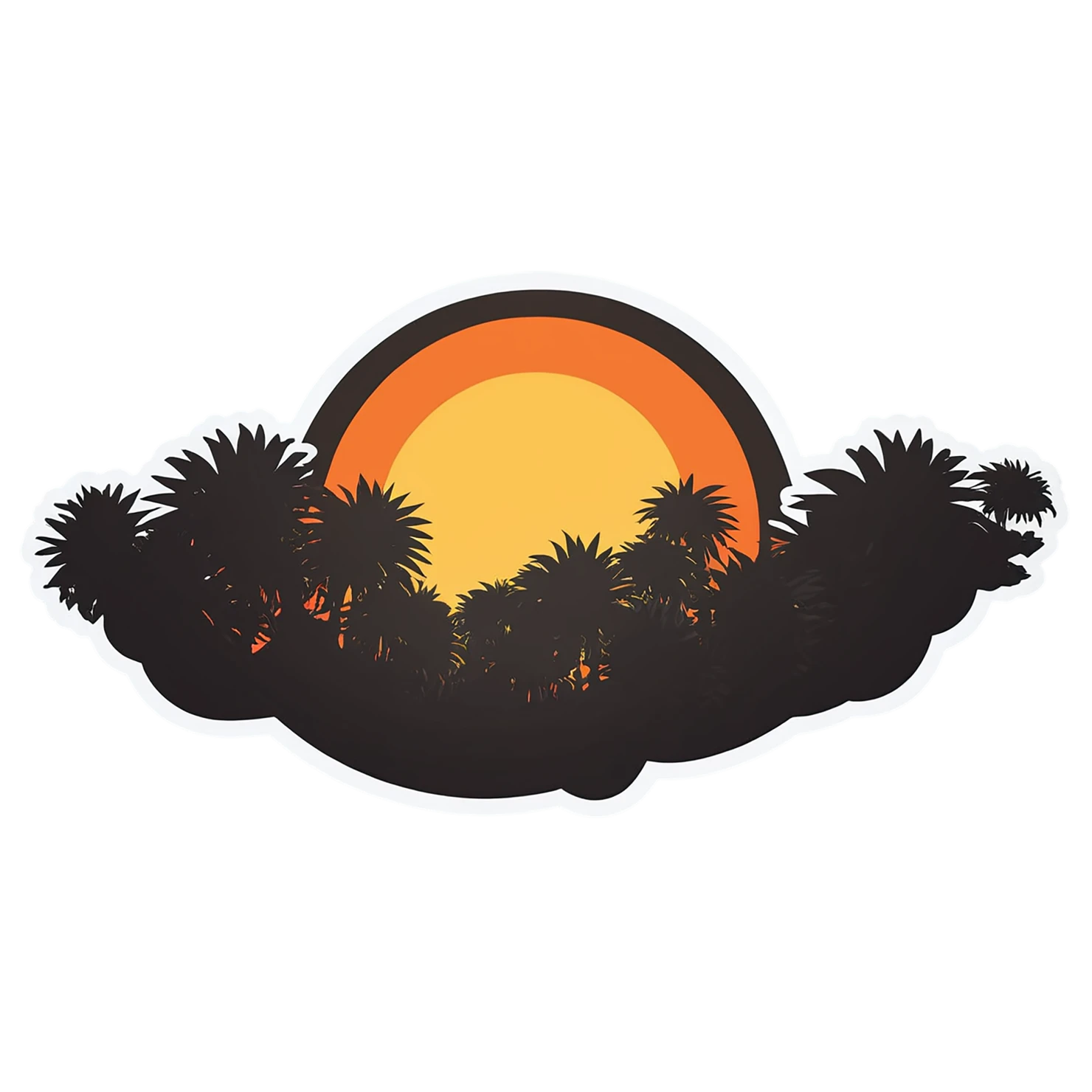 Sunset cute sticker isolated on transparent background #22186