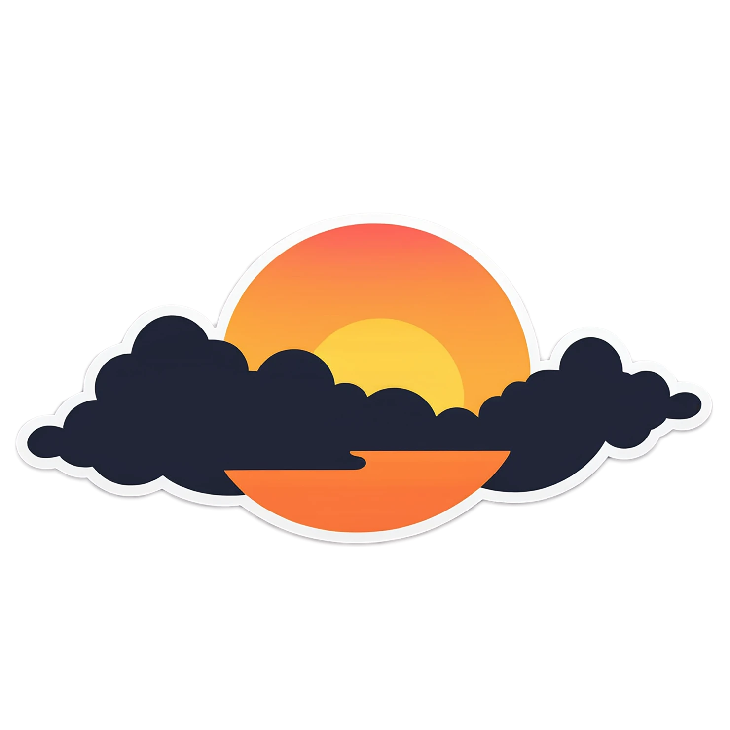 Sunset cute sticker isolated on transparent background #22187