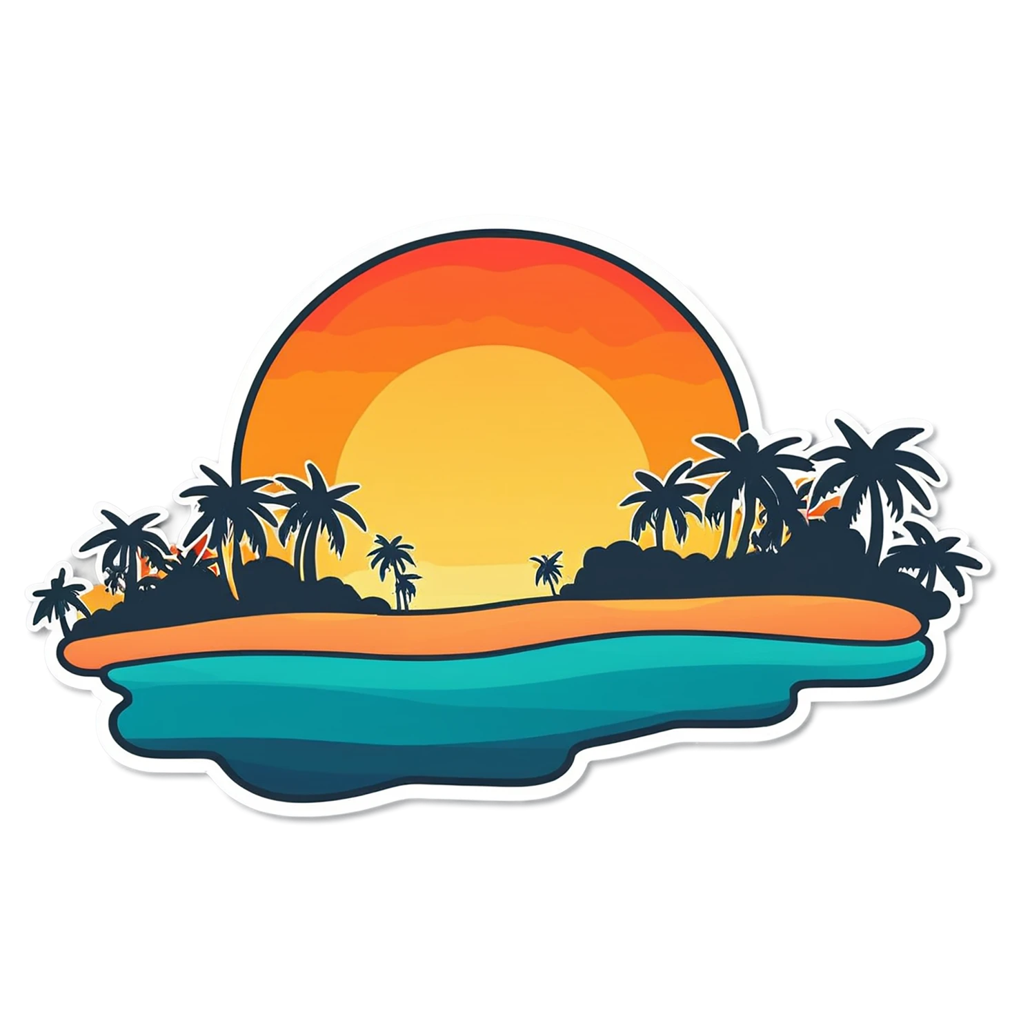 Sunset cute sticker isolated on transparent background #22193