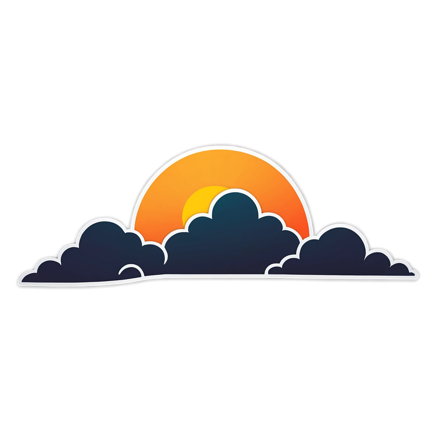 Sunset cute sticker isolated on transparent background #22194