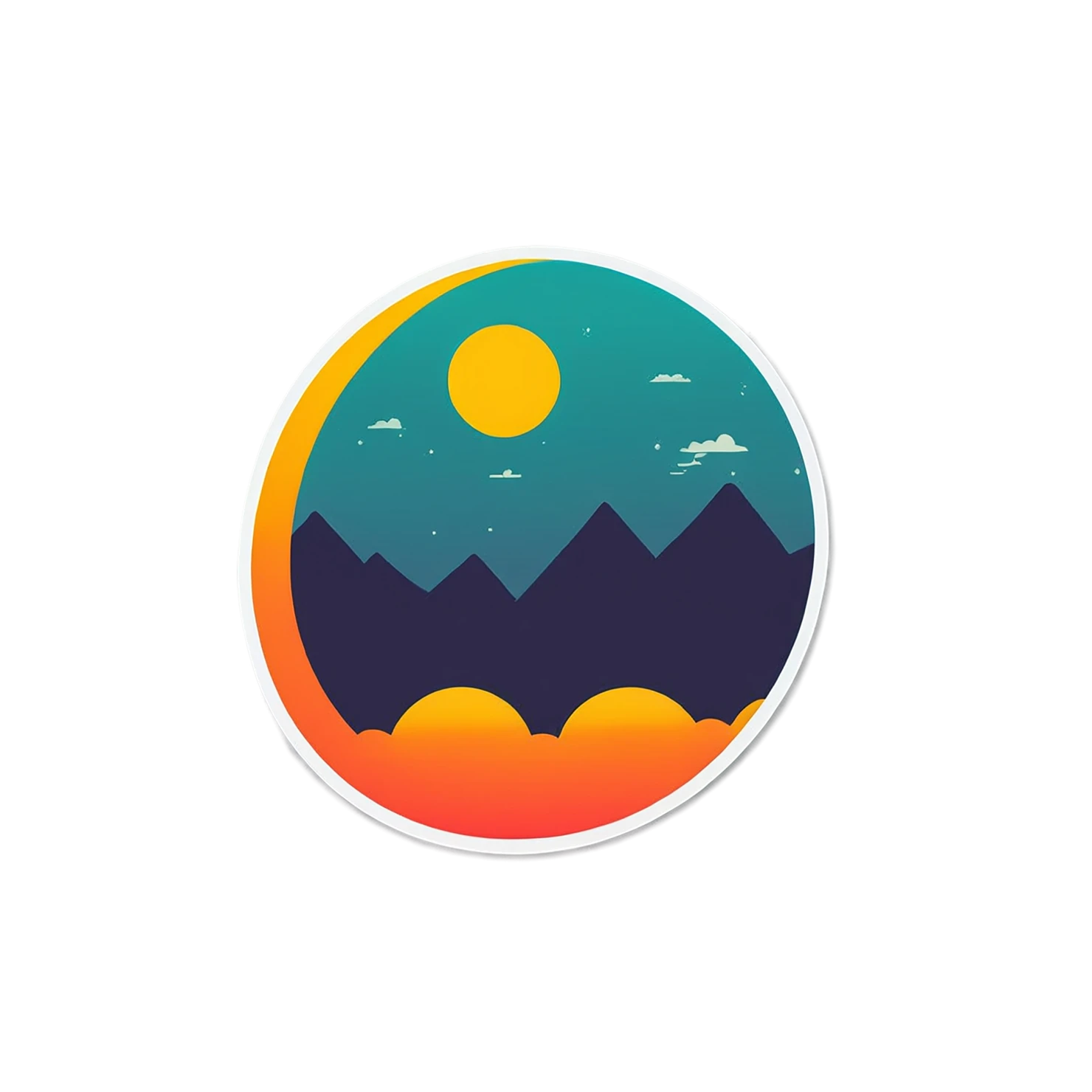 Sunset cute sticker isolated on transparent background #22195