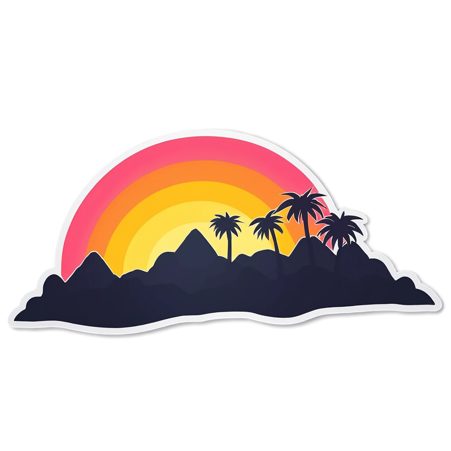 Sunset cute sticker isolated on transparent background #22197