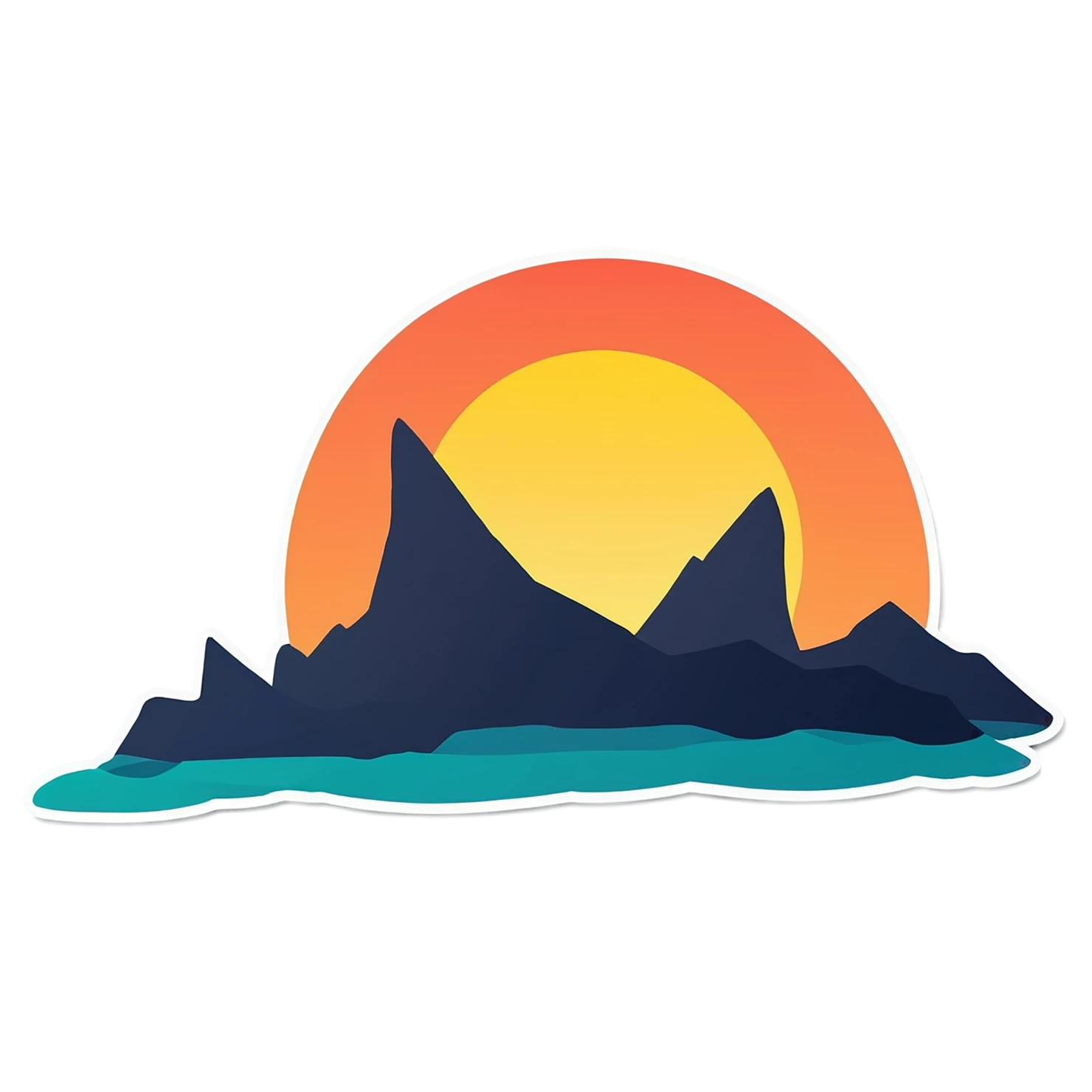 Sunset cute sticker isolated on transparent background #22200