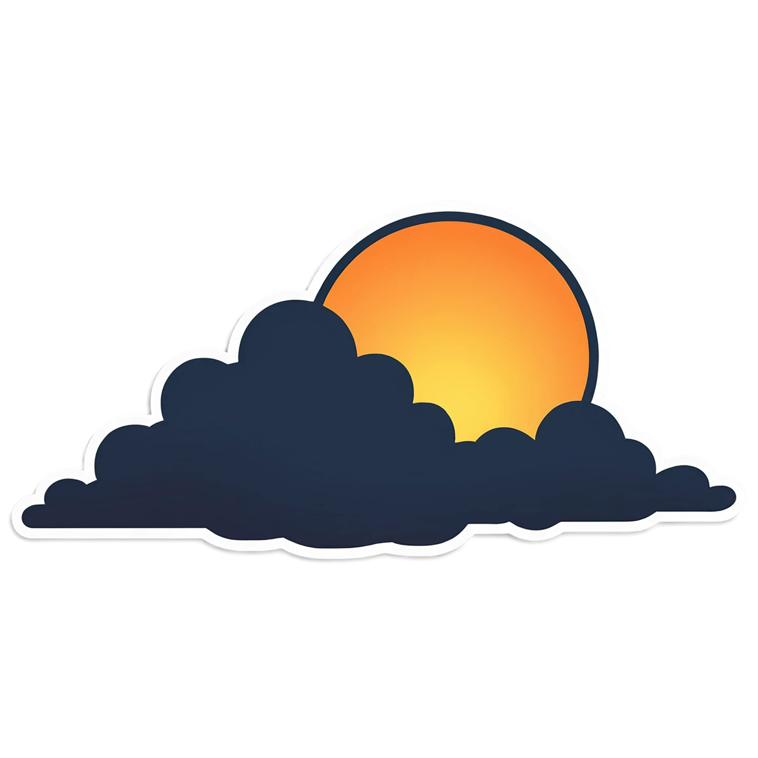 Sunset cute sticker isolated on transparent background #22201