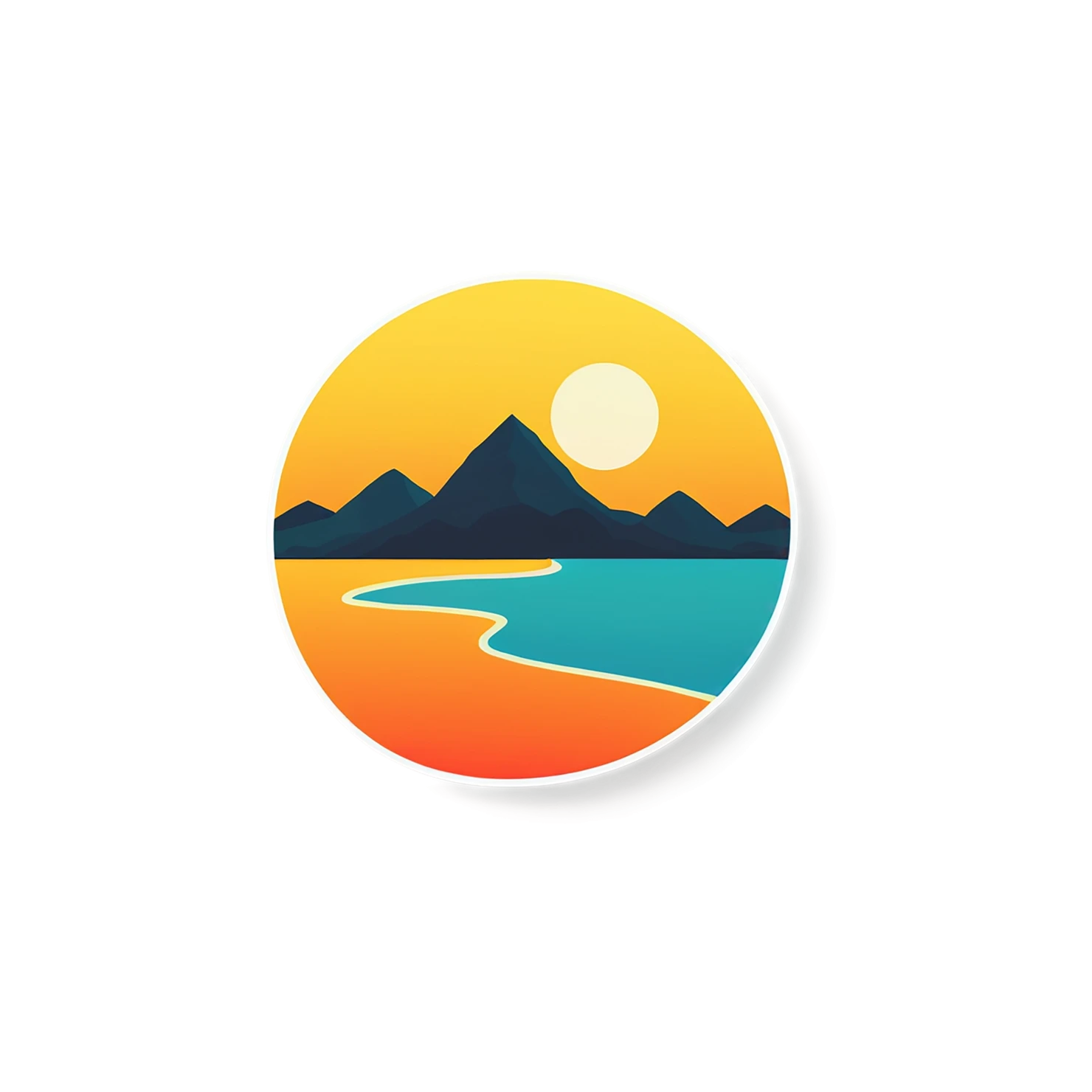 Sunset cute sticker isolated on transparent background #22202