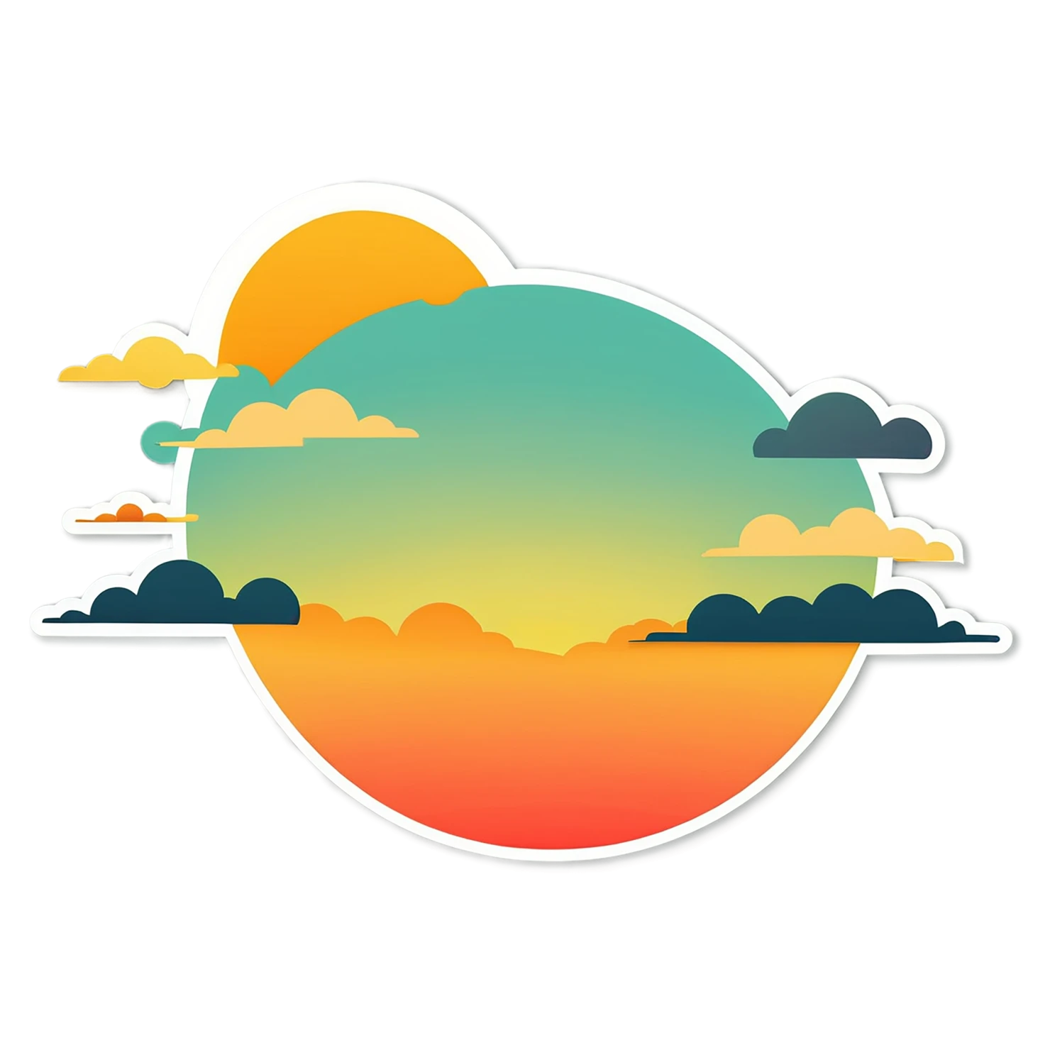 Sunset cute sticker isolated on transparent background #22205