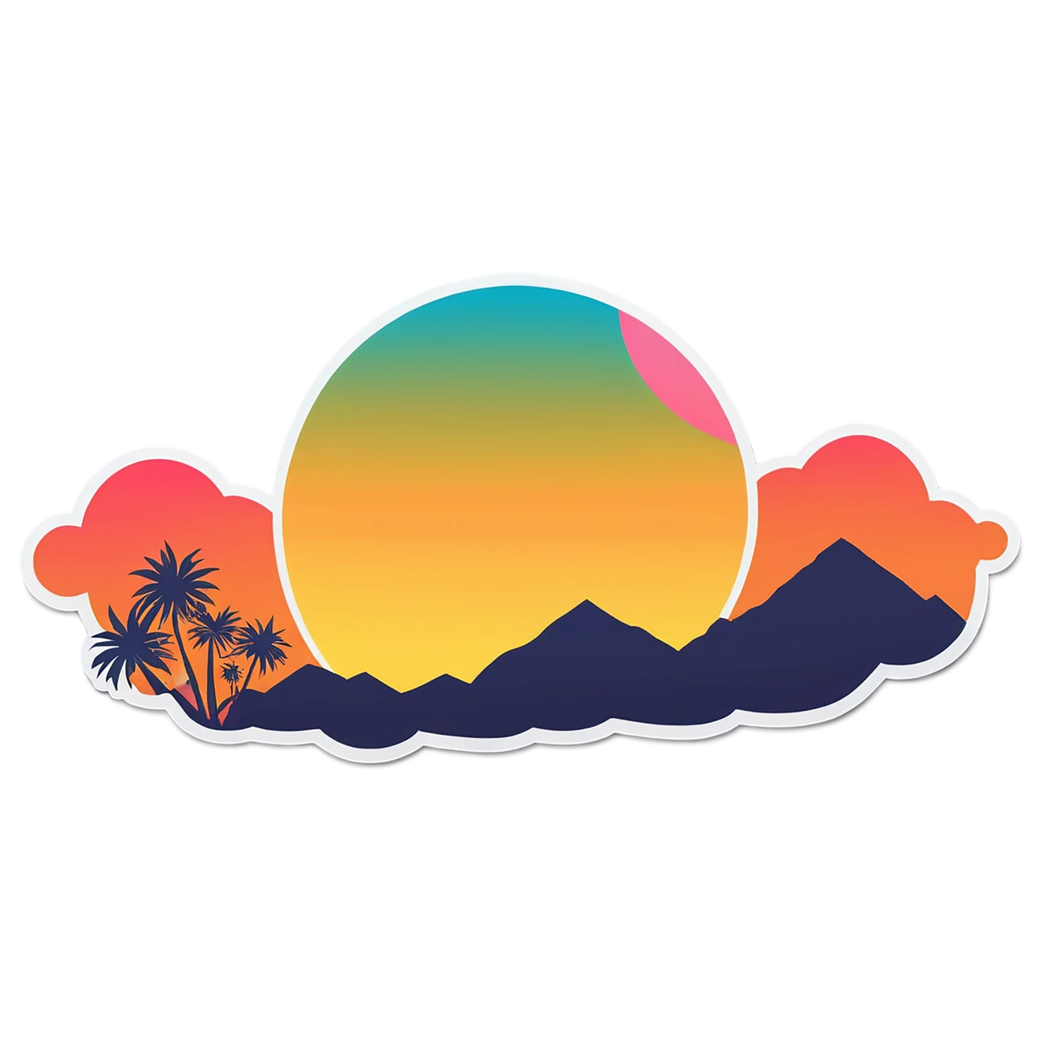 Sunset cute sticker isolated on transparent background #22206