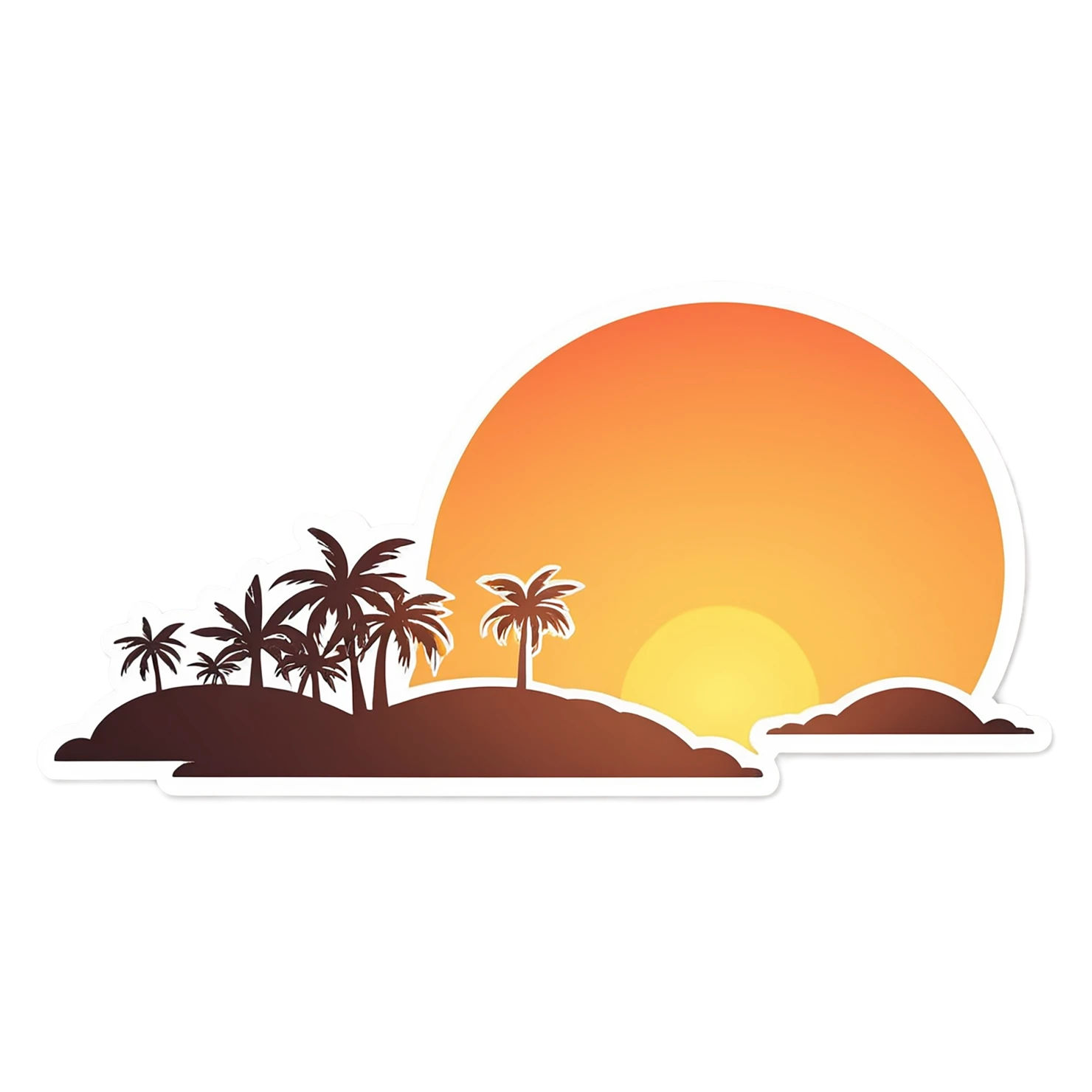 Sunset cute sticker isolated on transparent background #22208