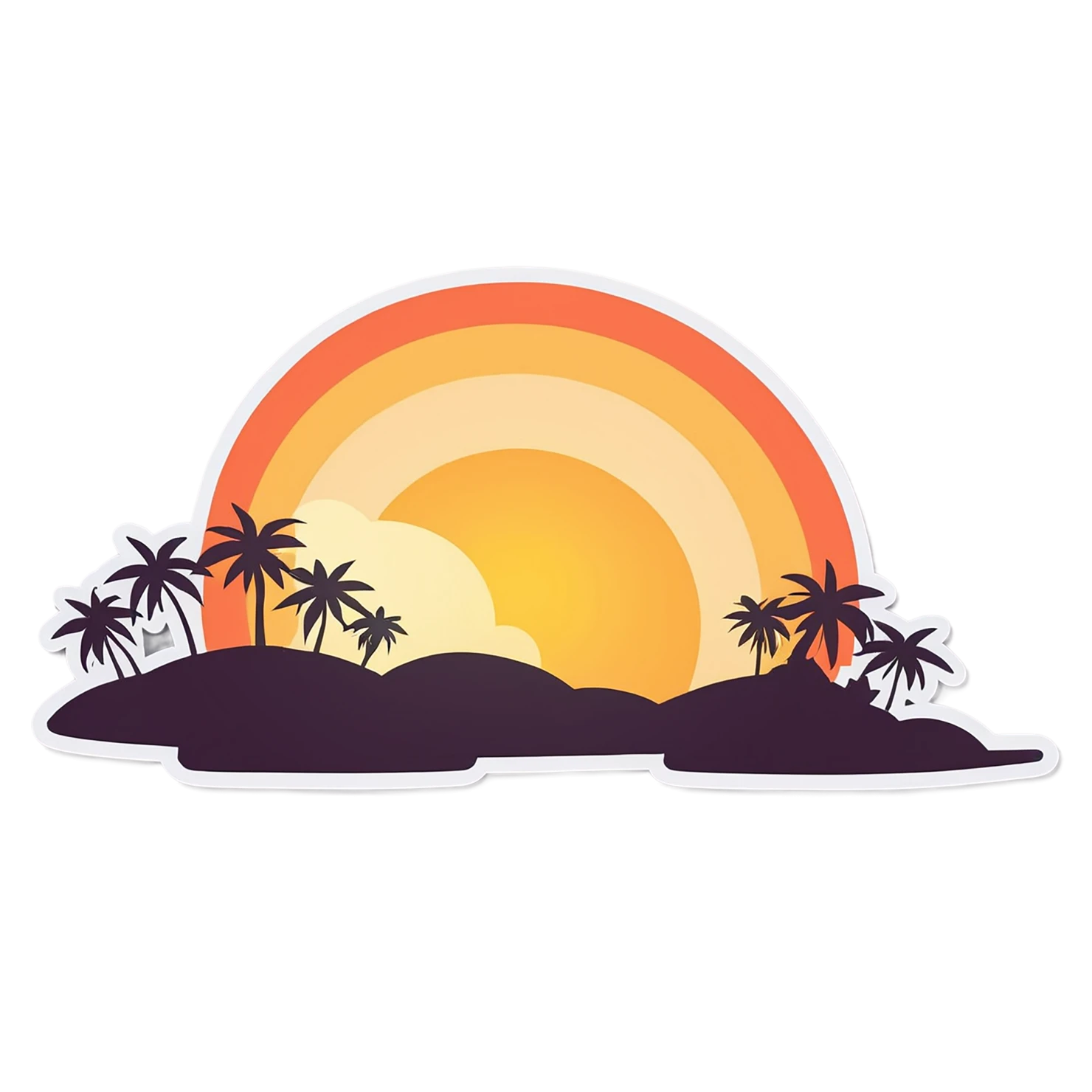 Sunset cute sticker isolated on transparent background #22209