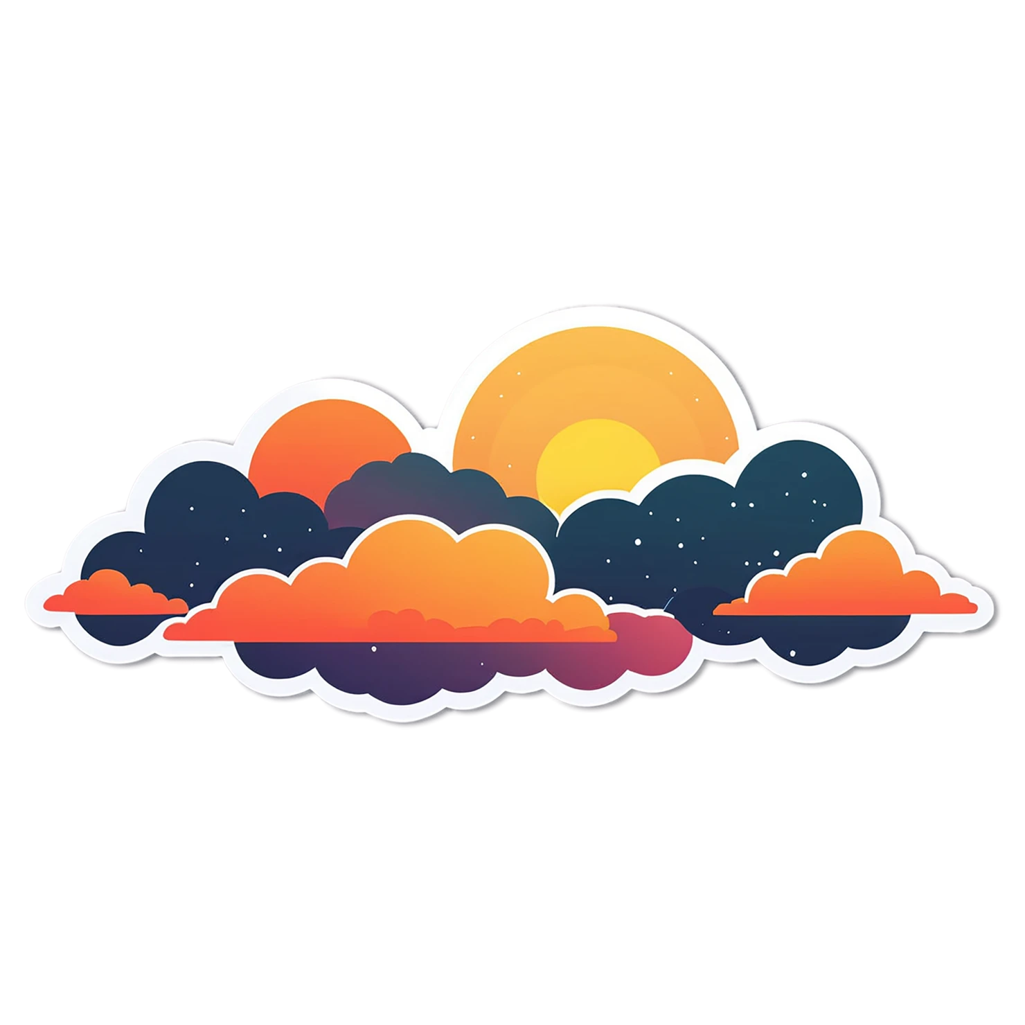 Sunset cute sticker isolated on transparent background #22210