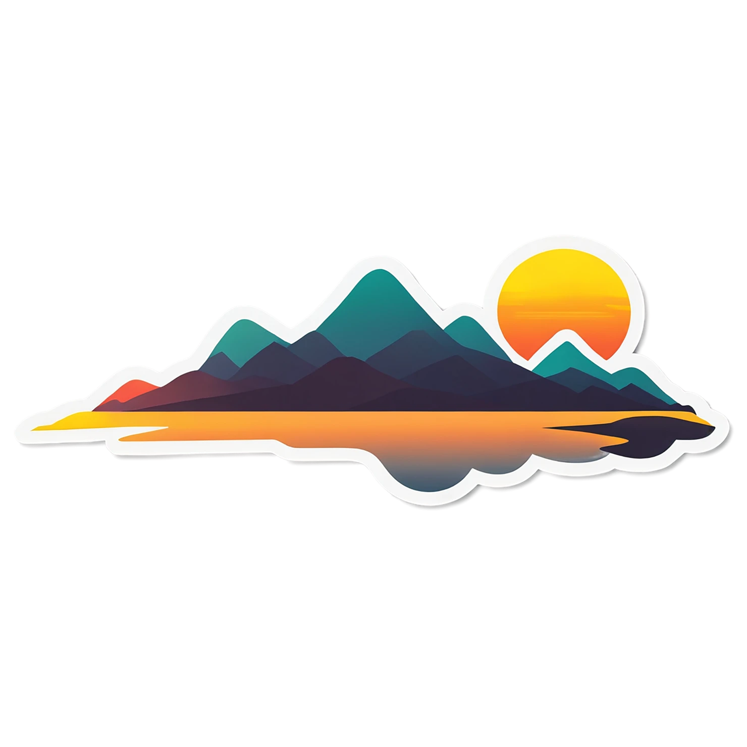 Sunset cute sticker isolated on transparent background #22211