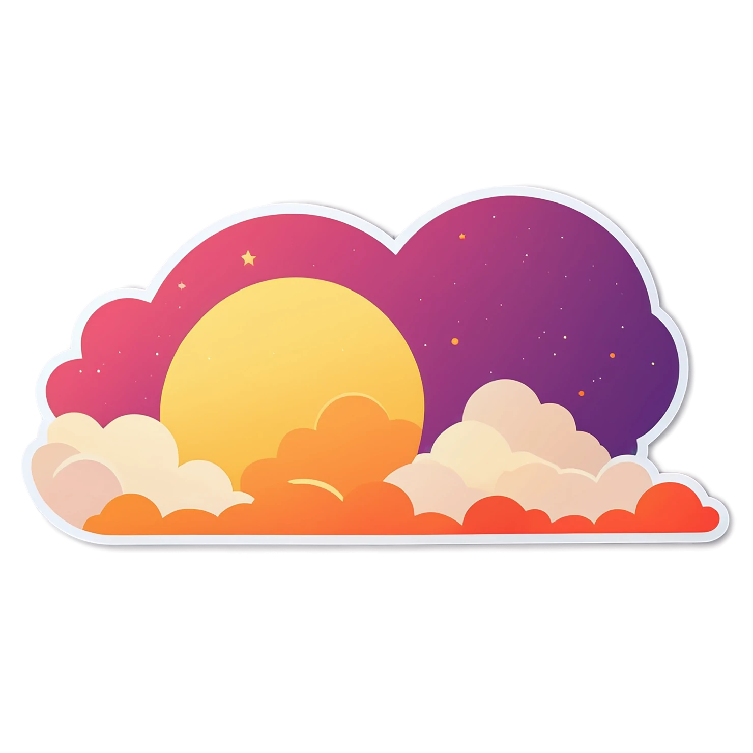 Sunset cute sticker isolated on transparent background #22217