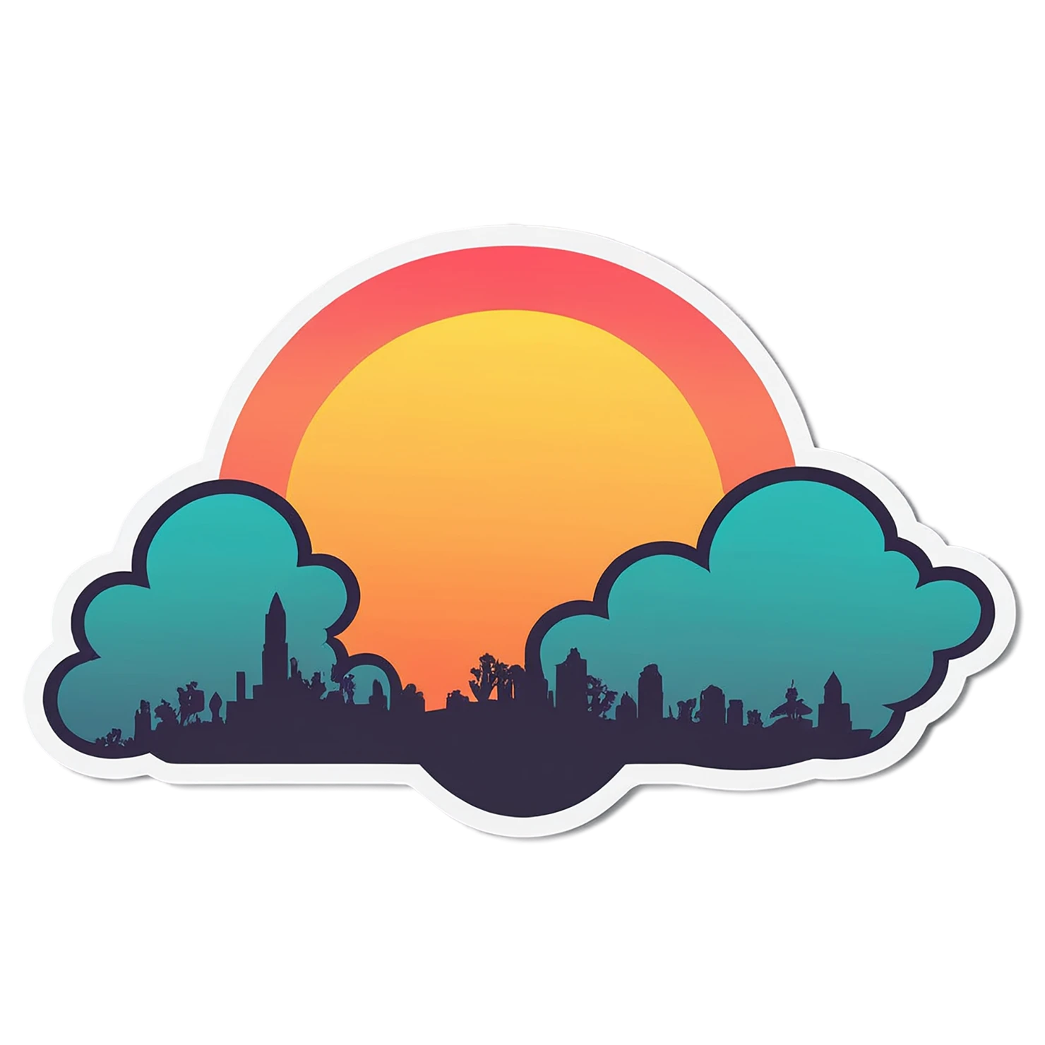 Sunset cute sticker isolated on transparent background #22219