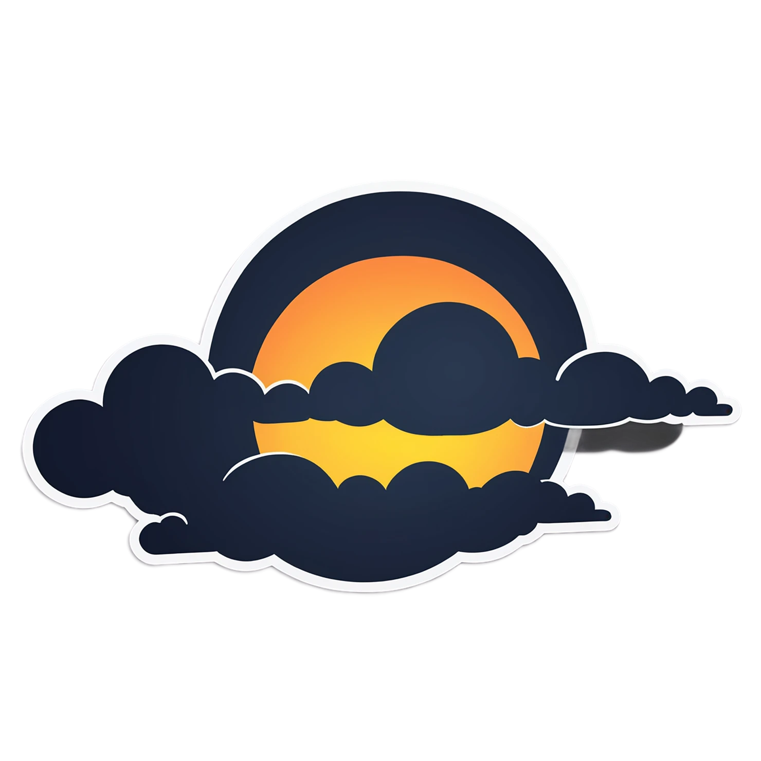 Sunset cute sticker isolated on transparent background #22221