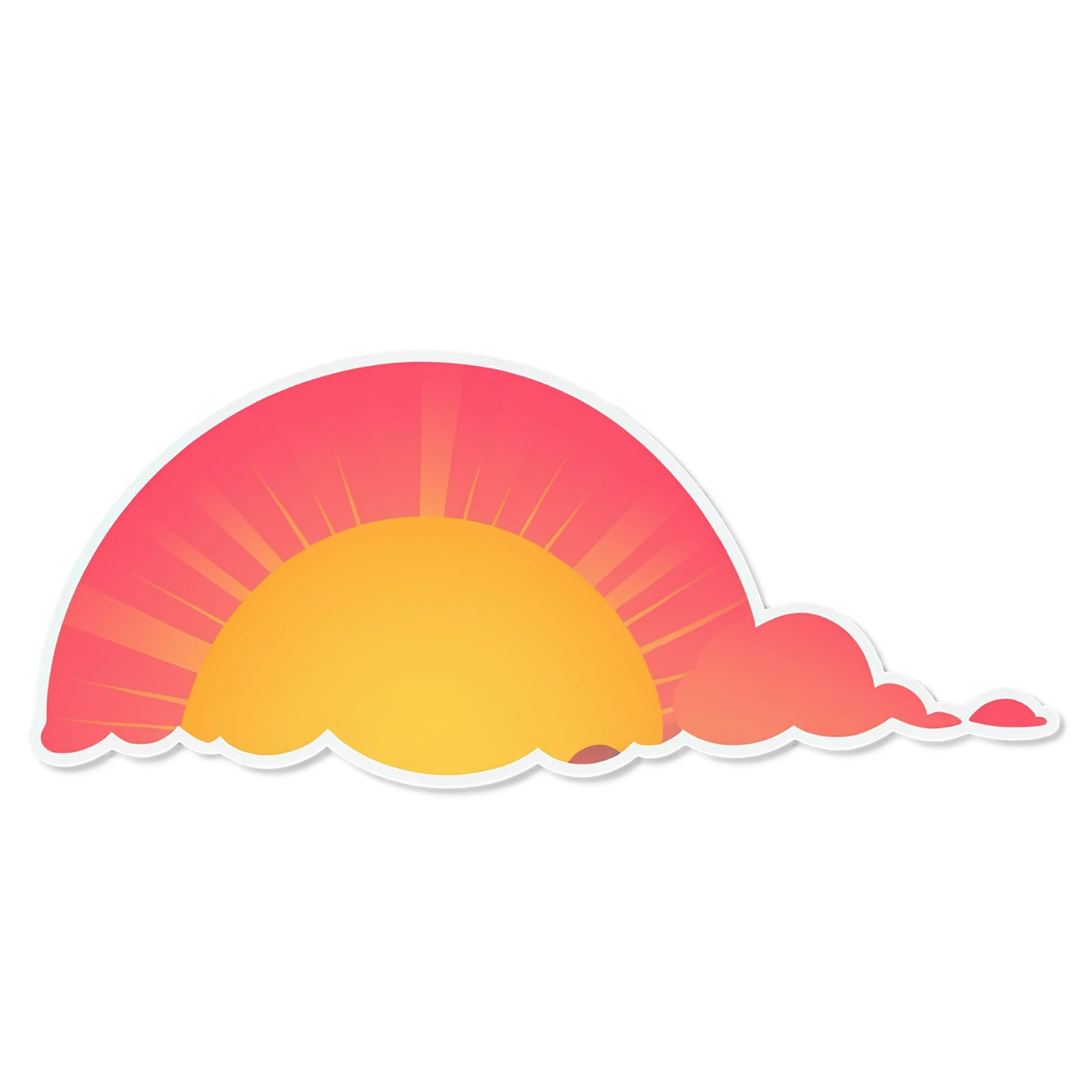 Sunset cute sticker isolated on transparent background #22222