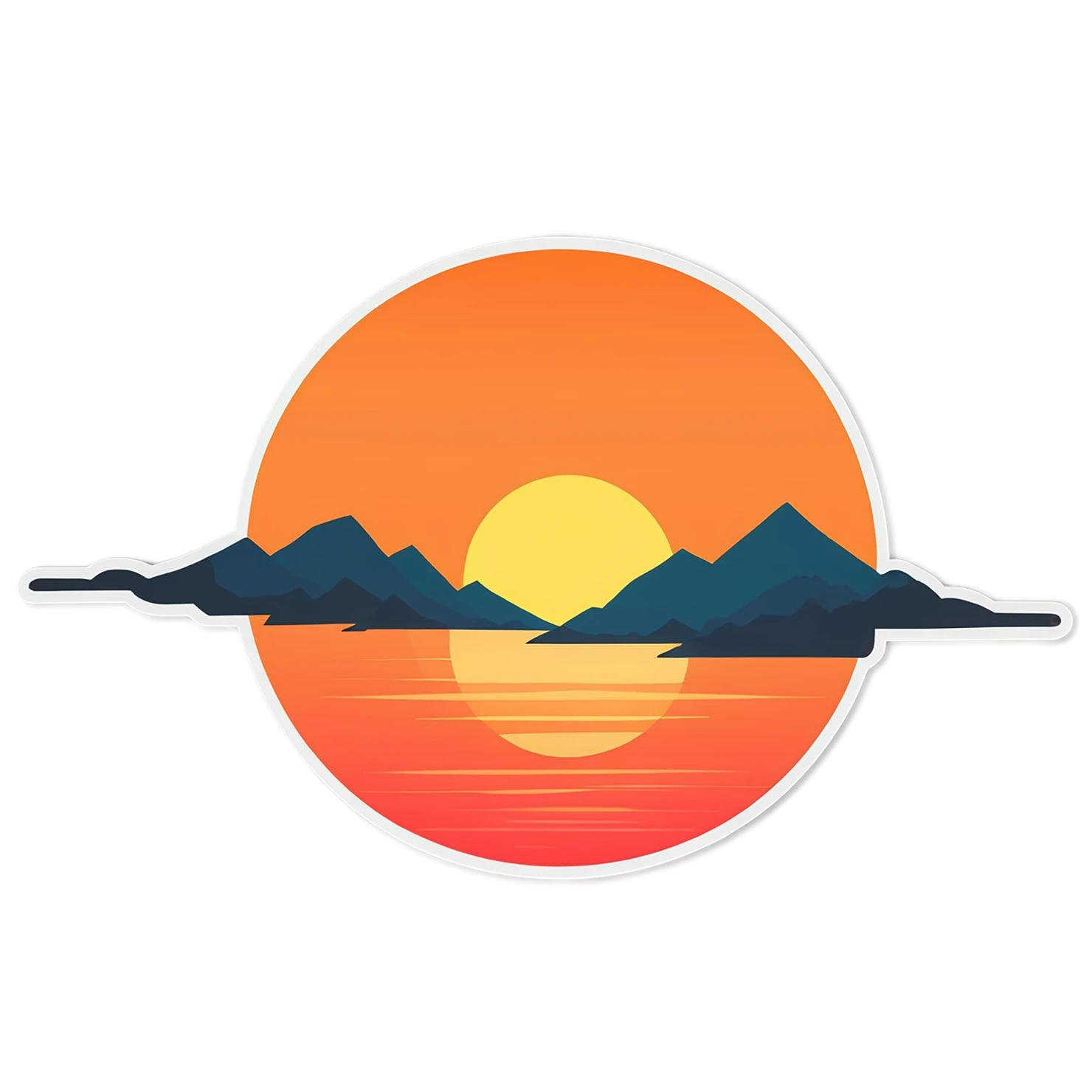 Sunset cute sticker isolated on transparent background #22224
