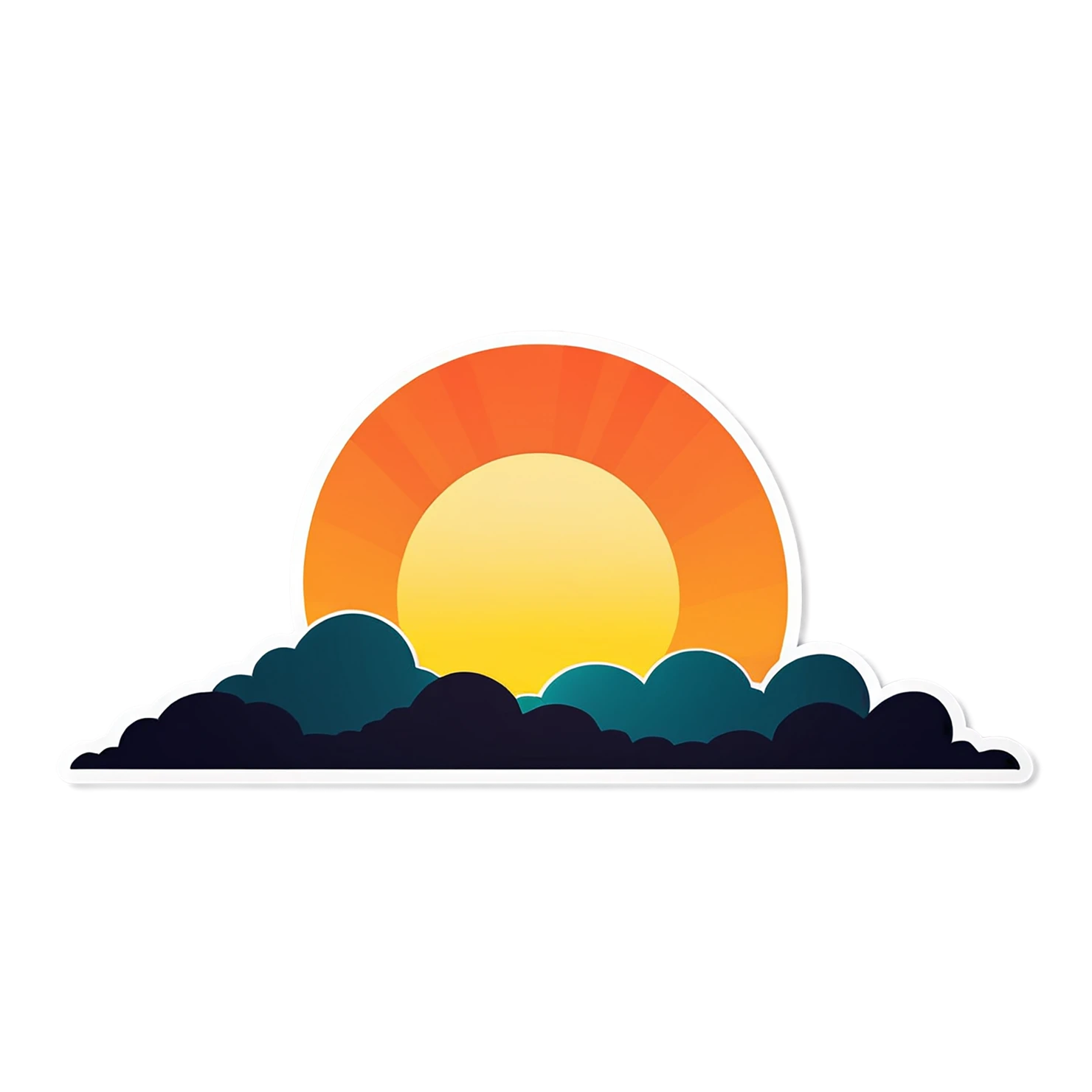 Sunset cute sticker isolated on transparent background #22225