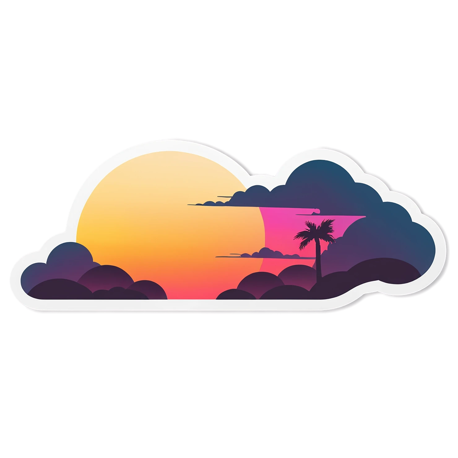 Sunset cute sticker isolated on transparent background #22228