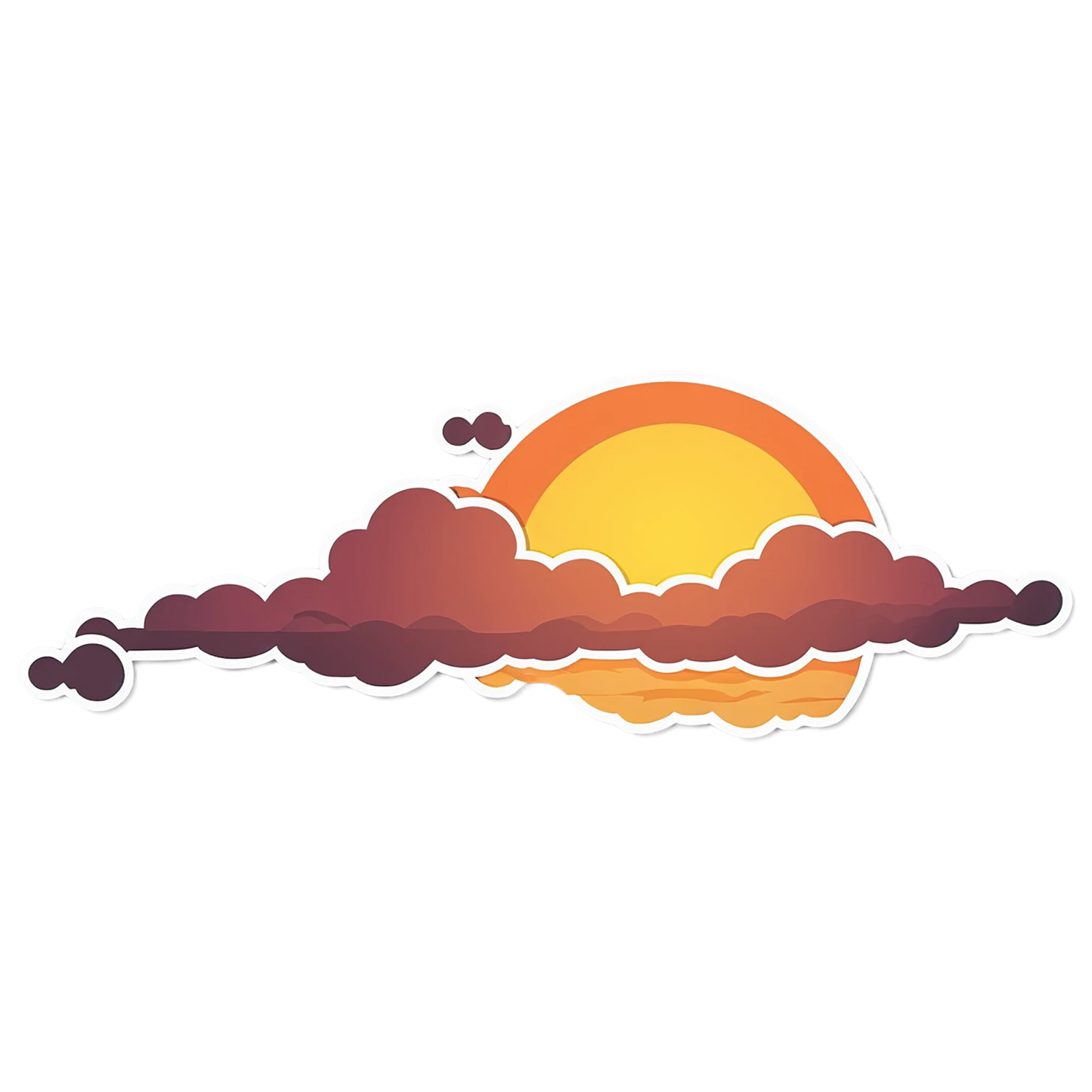 Sunset cute sticker isolated on transparent background #22229