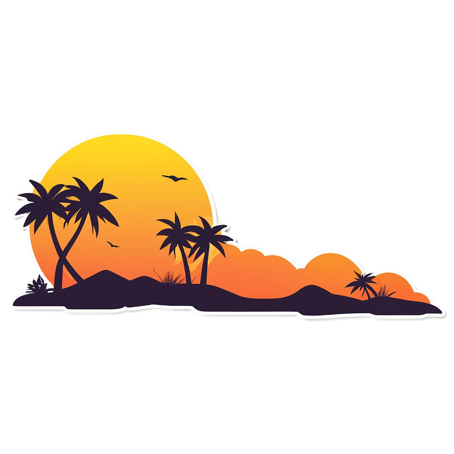 Sunset cute sticker isolated on transparent background #22235