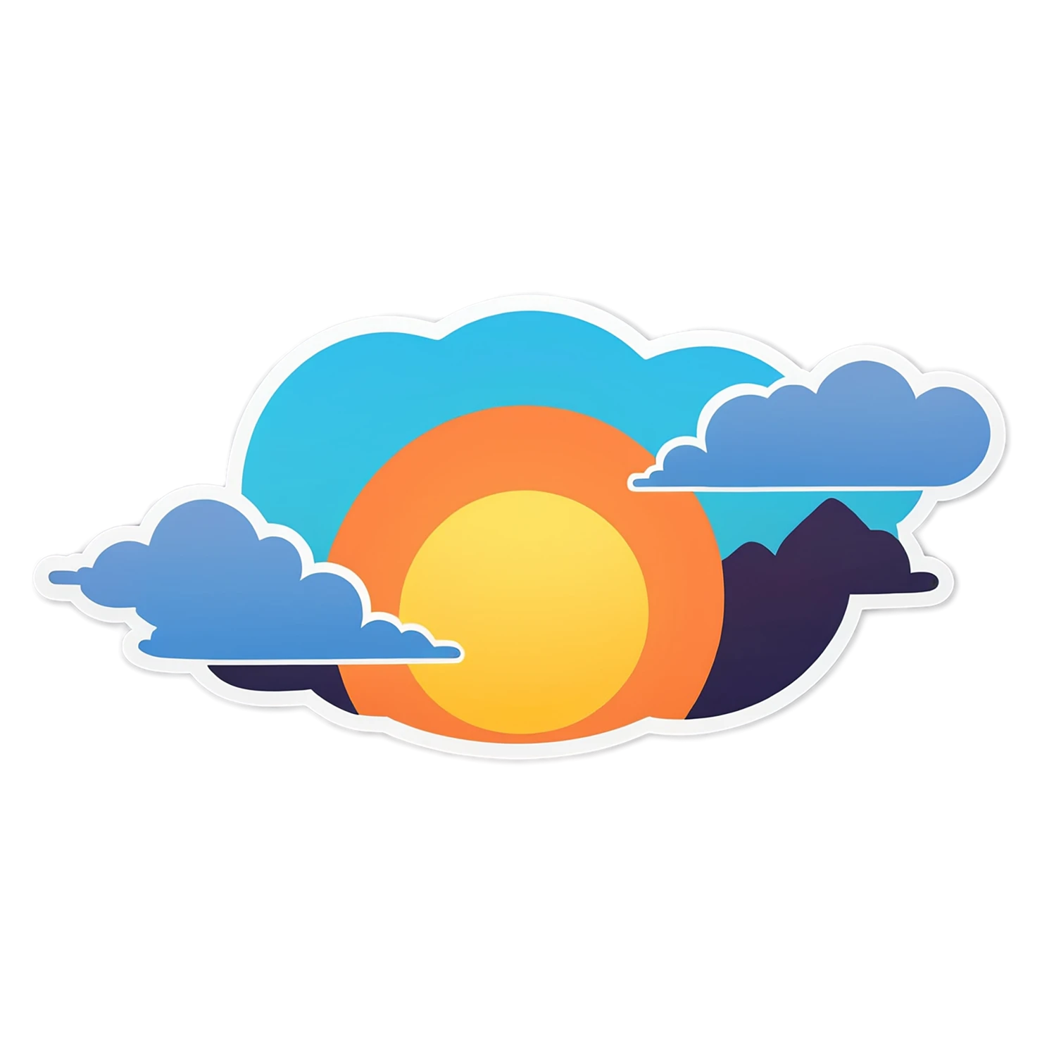 Sunset cute sticker isolated on transparent background #22236