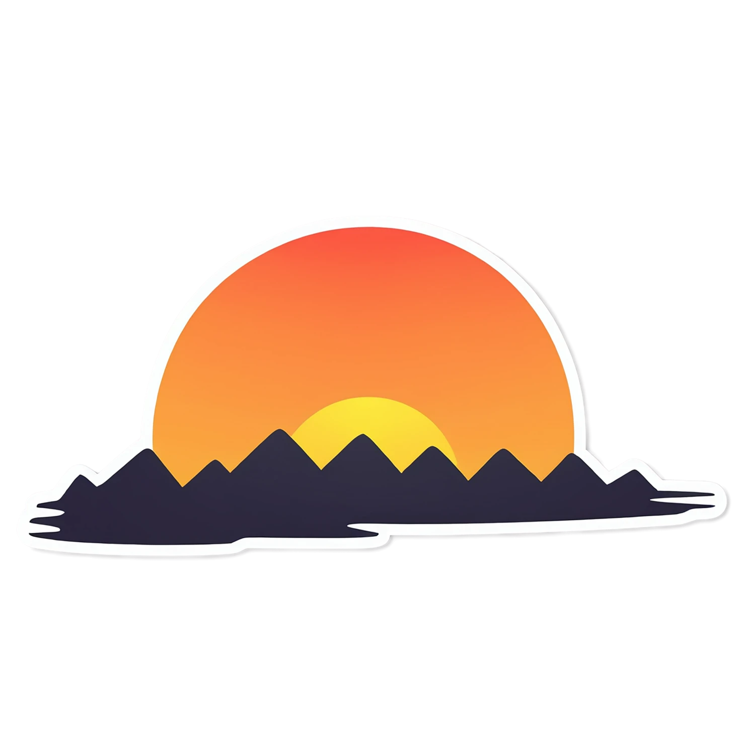 Sunset cute sticker isolated on transparent background #22248