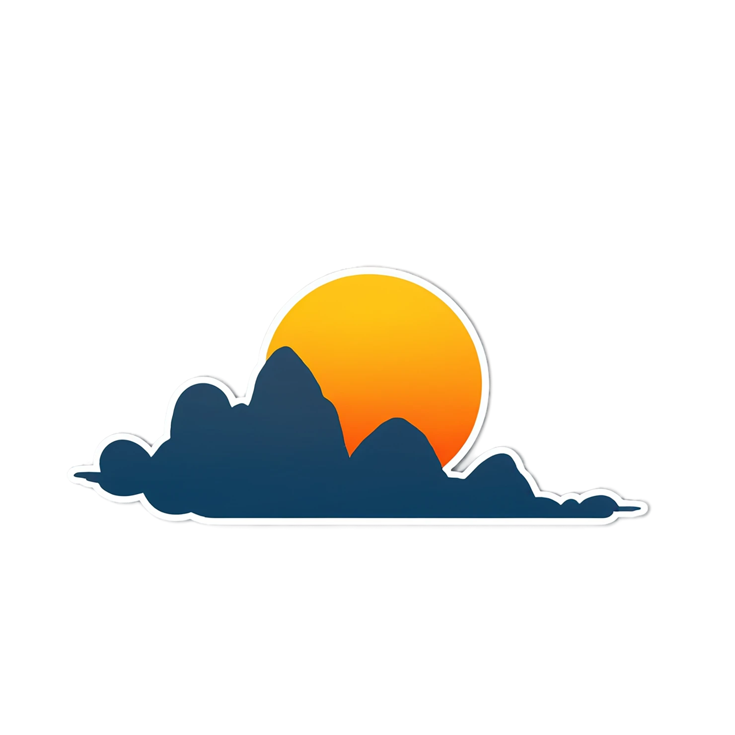Sunset cute sticker isolated on transparent background #22249