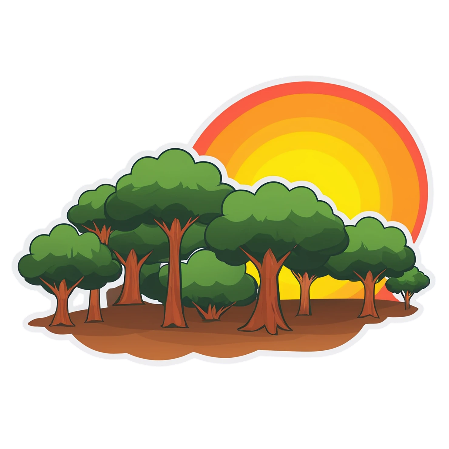 Sunset cute sticker isolated on transparent background #22251