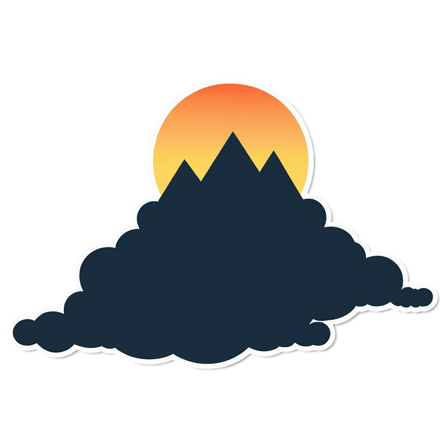 Sunset cute sticker isolated on transparent background #22253