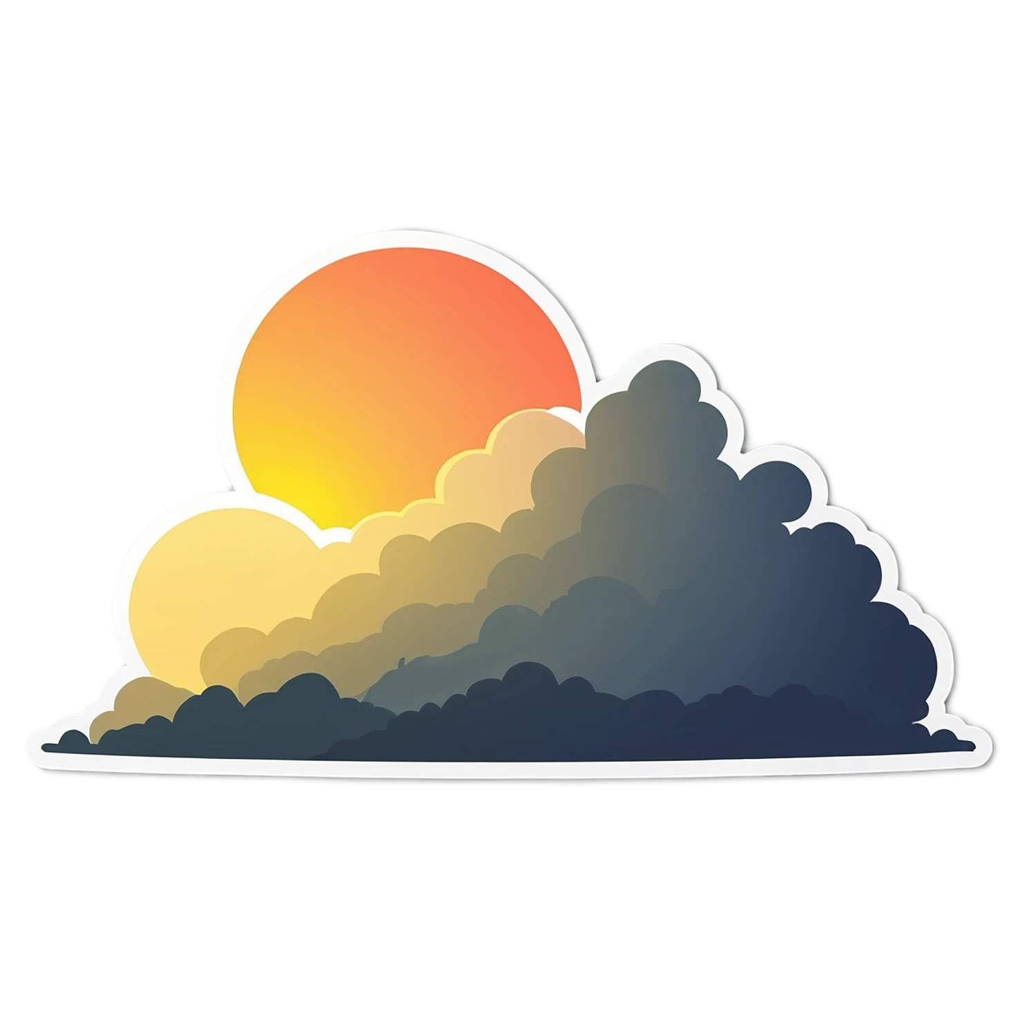 Sunset cute sticker isolated on transparent background #22255