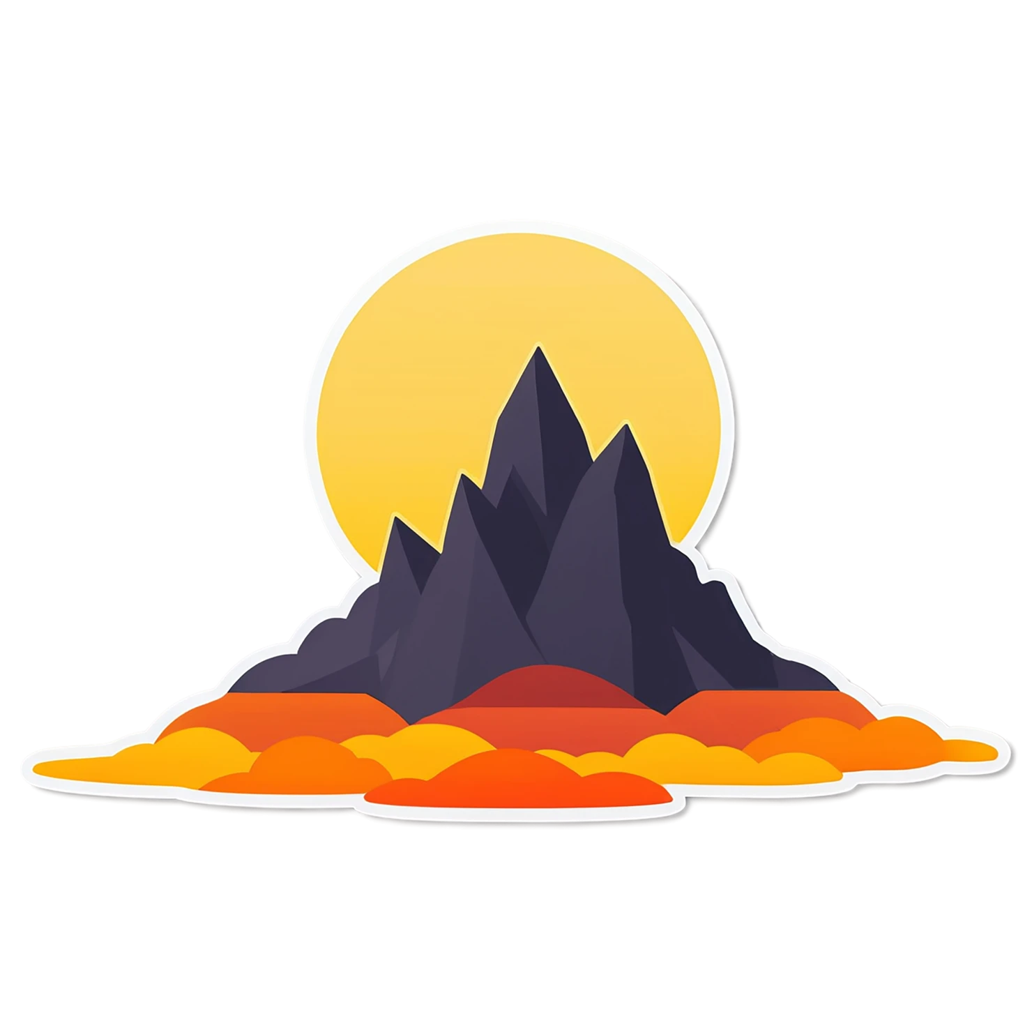 Sunset cute sticker isolated on transparent background #22256
