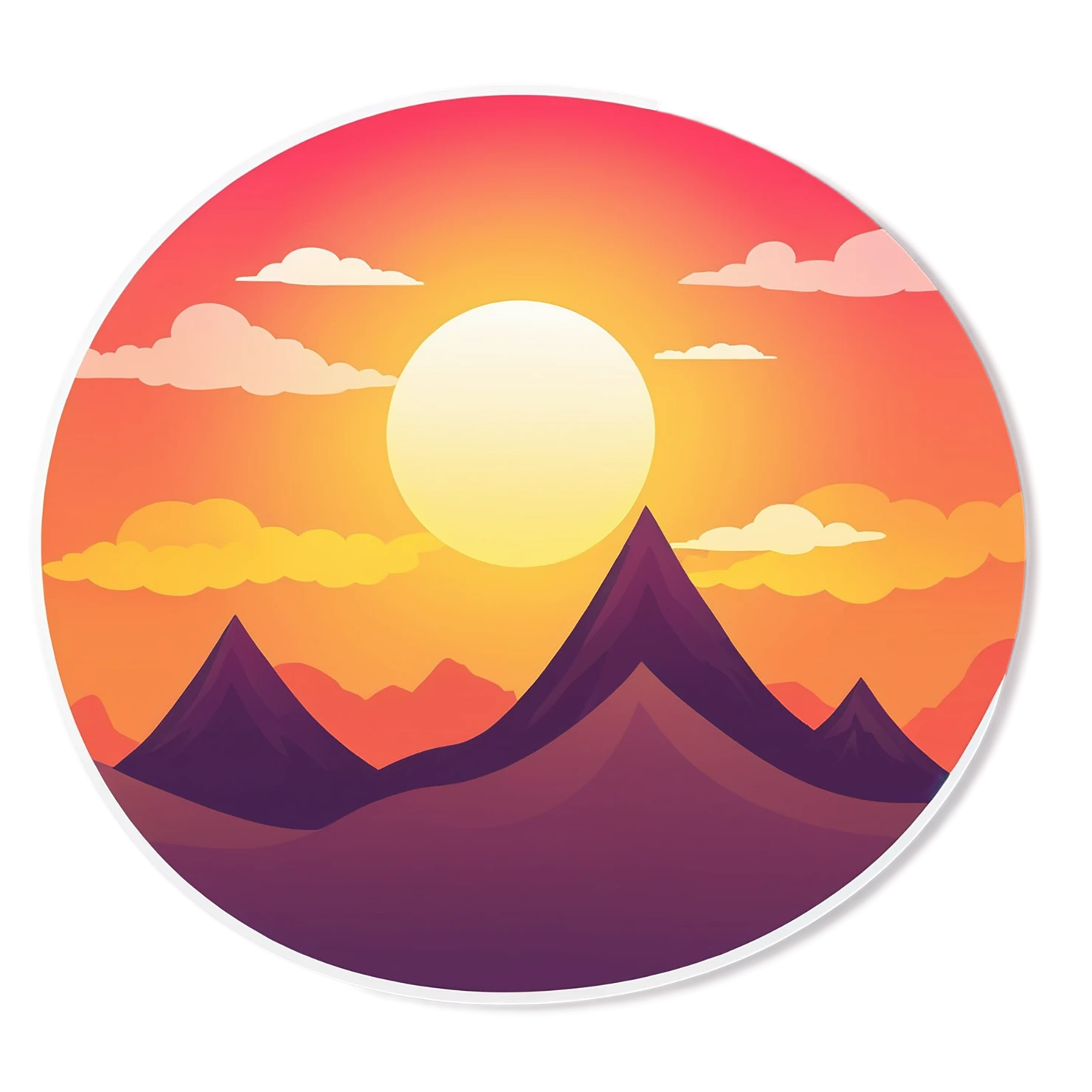 Sunset cute sticker isolated on transparent background #22257