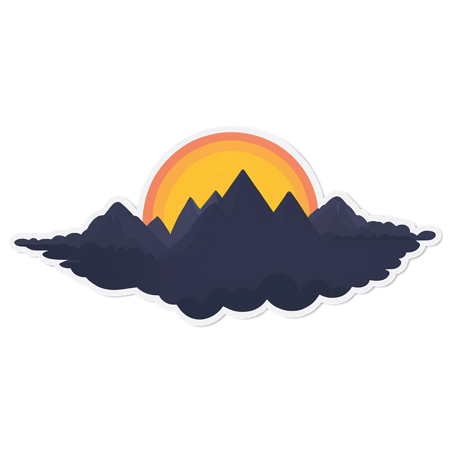 Sunset cute sticker isolated on transparent background #22258