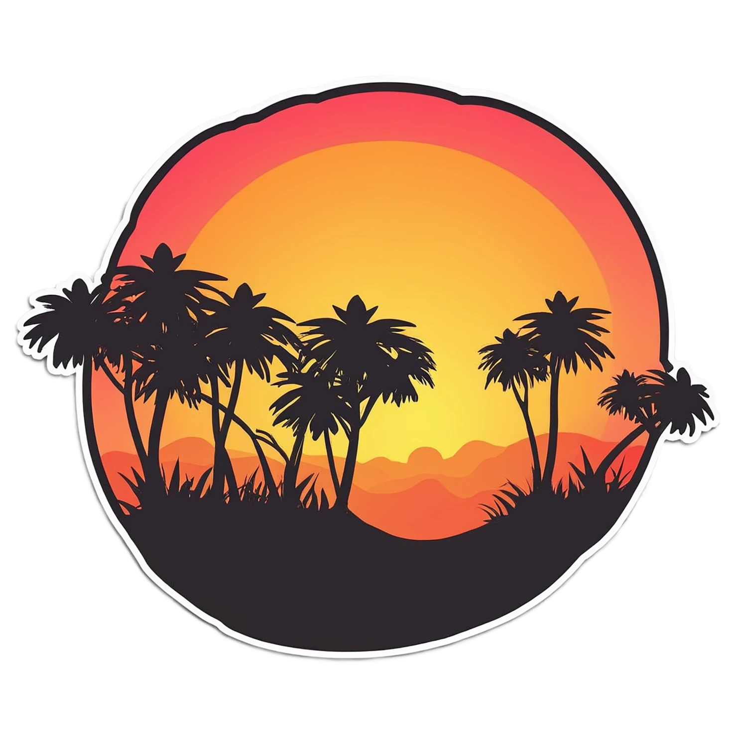 Sunset cute sticker isolated on transparent background #22261