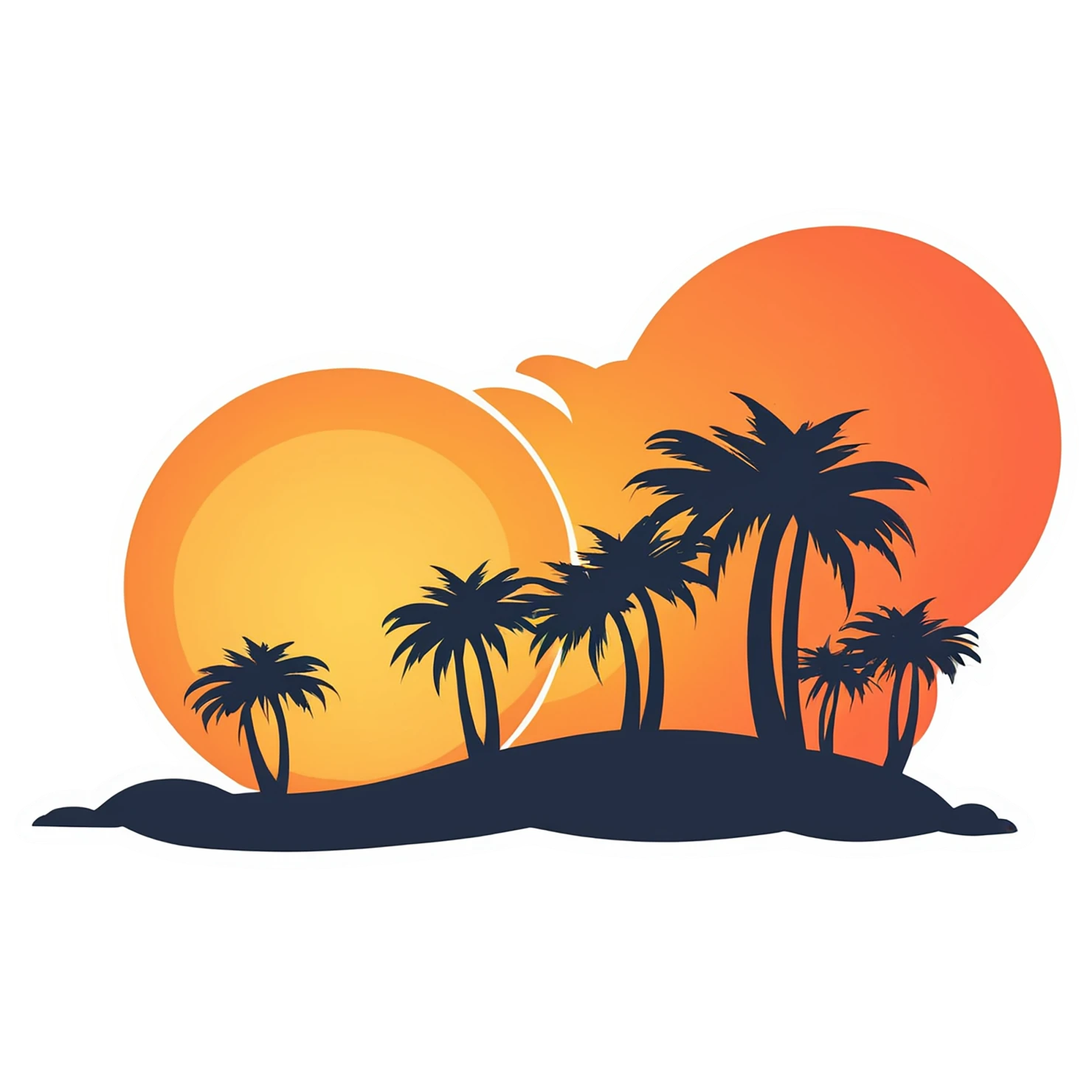 Sunset cute sticker isolated on transparent background #22263