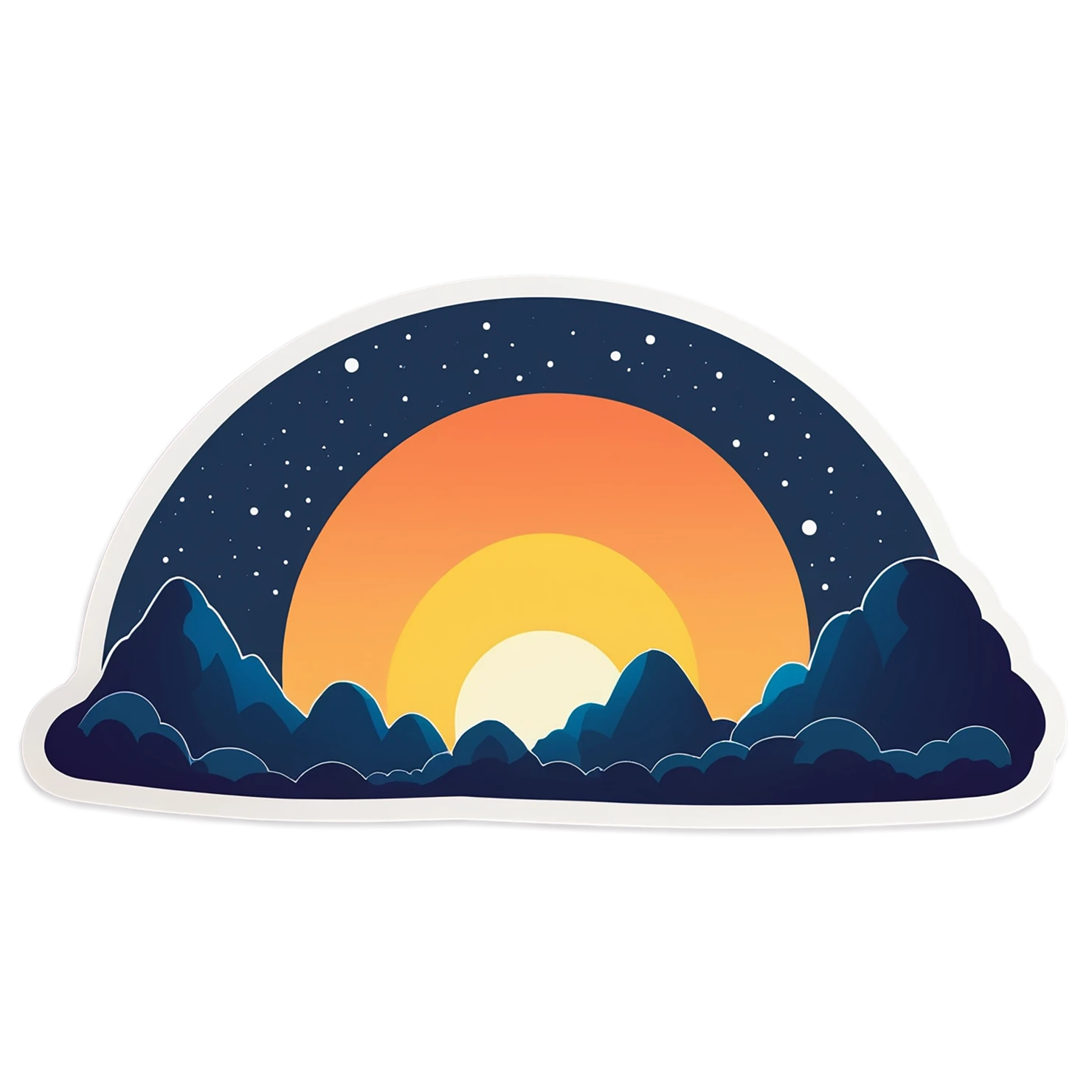 Sunset cute sticker isolated on transparent background #22267