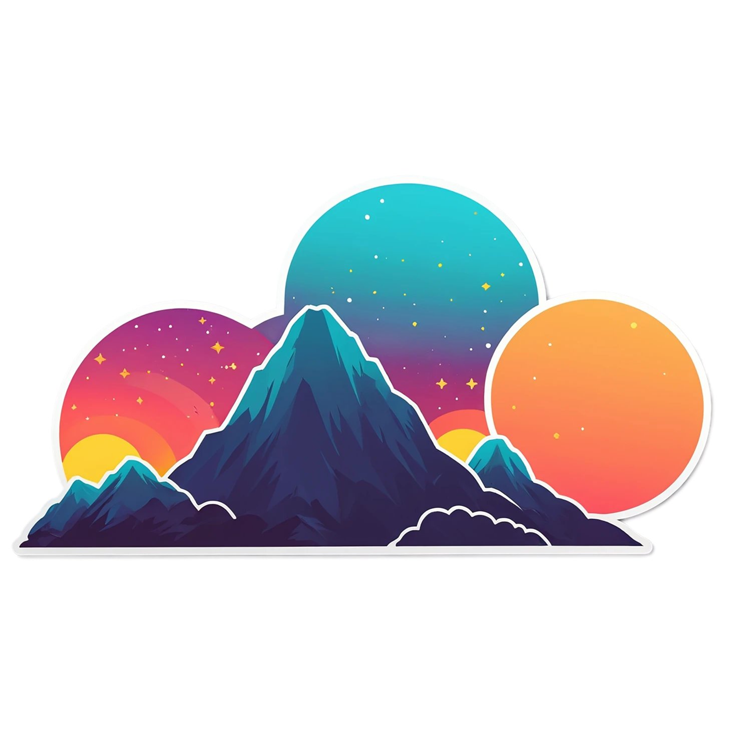 Sunset cute sticker isolated on transparent background #22269