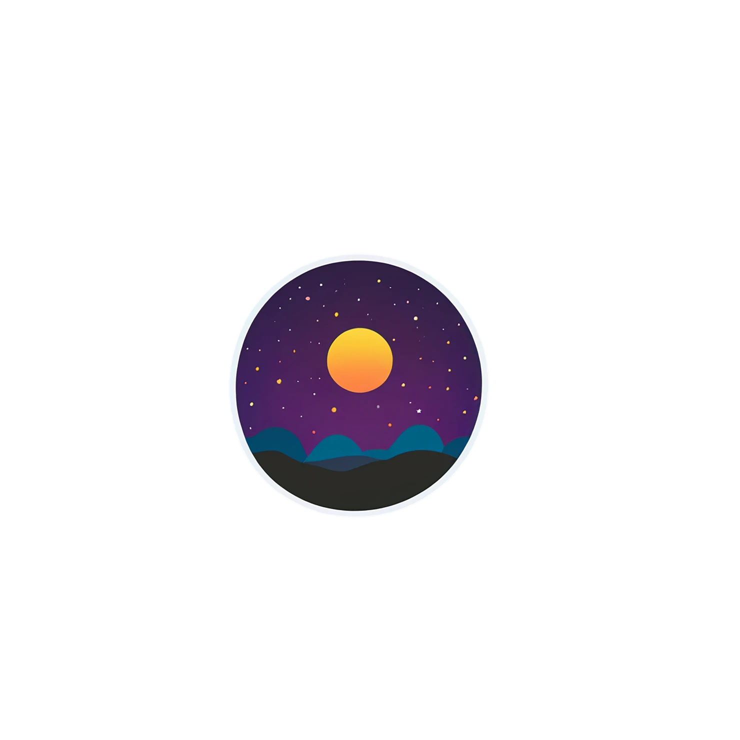 Sunset cute sticker isolated on transparent background #22275