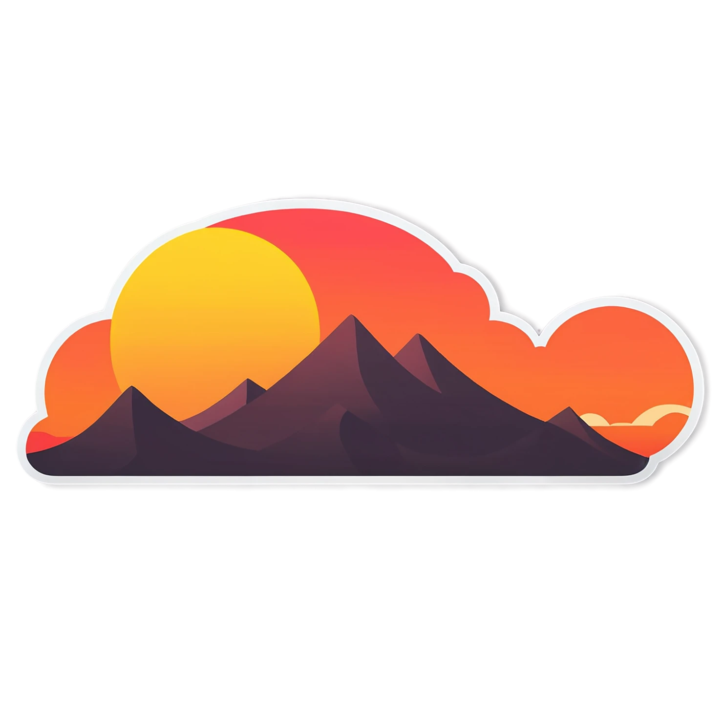 Sunset cute sticker isolated on transparent background #22276