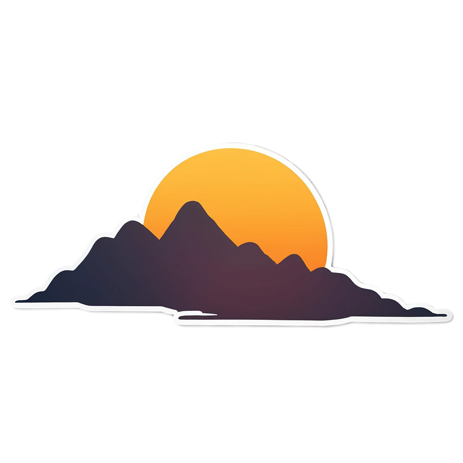 Sunset cute sticker isolated on transparent background #22277