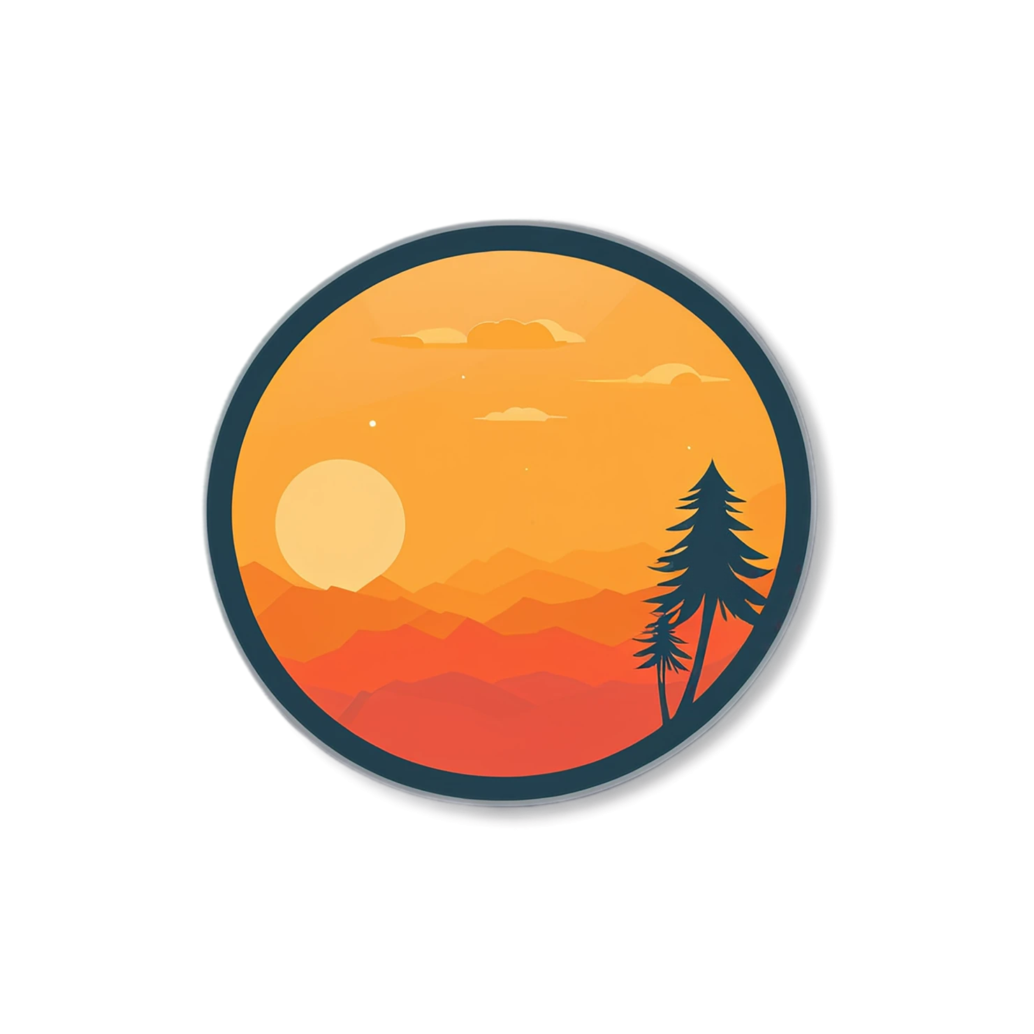 Sunset cute sticker isolated on transparent background #22280