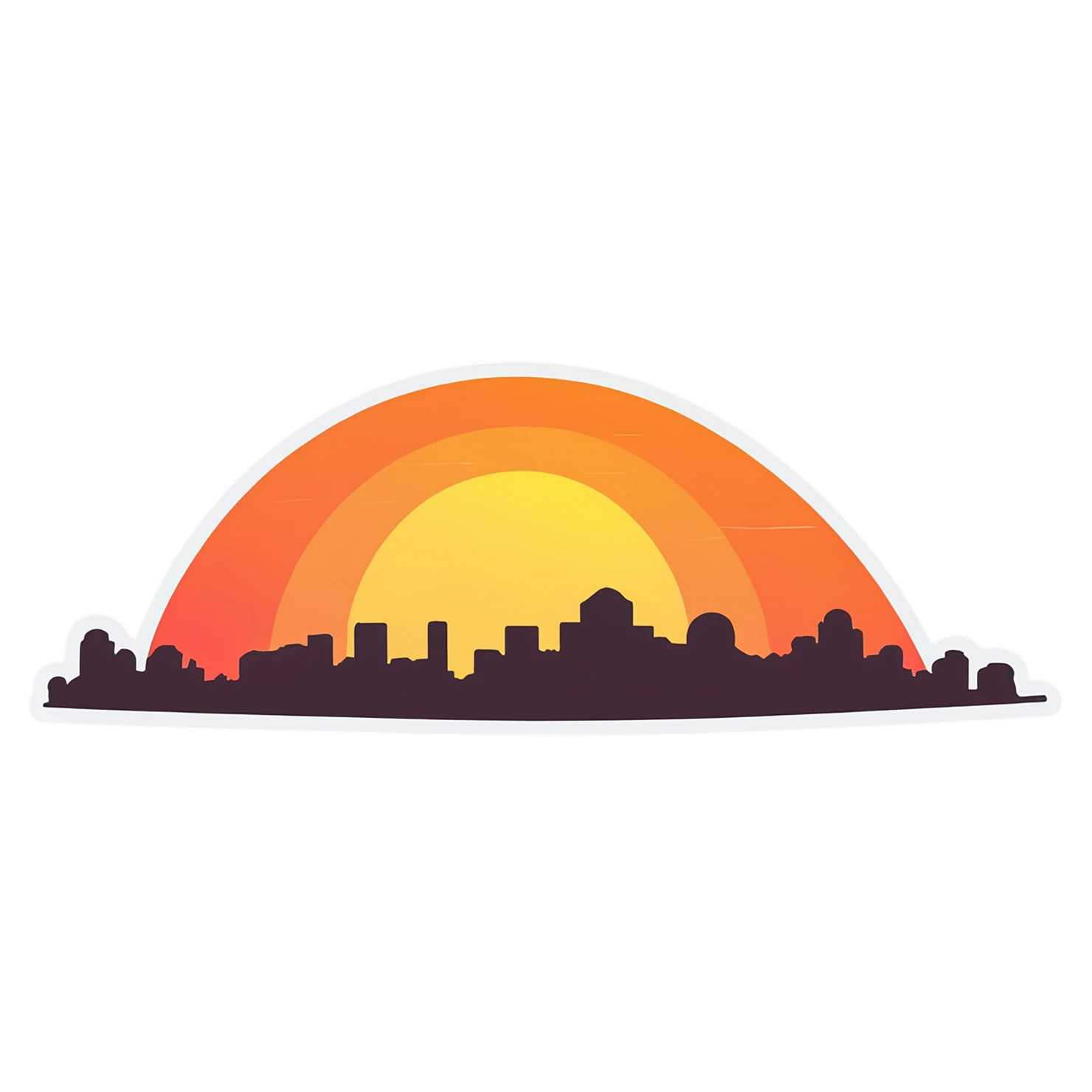 Sunset cute sticker isolated on transparent background #22285