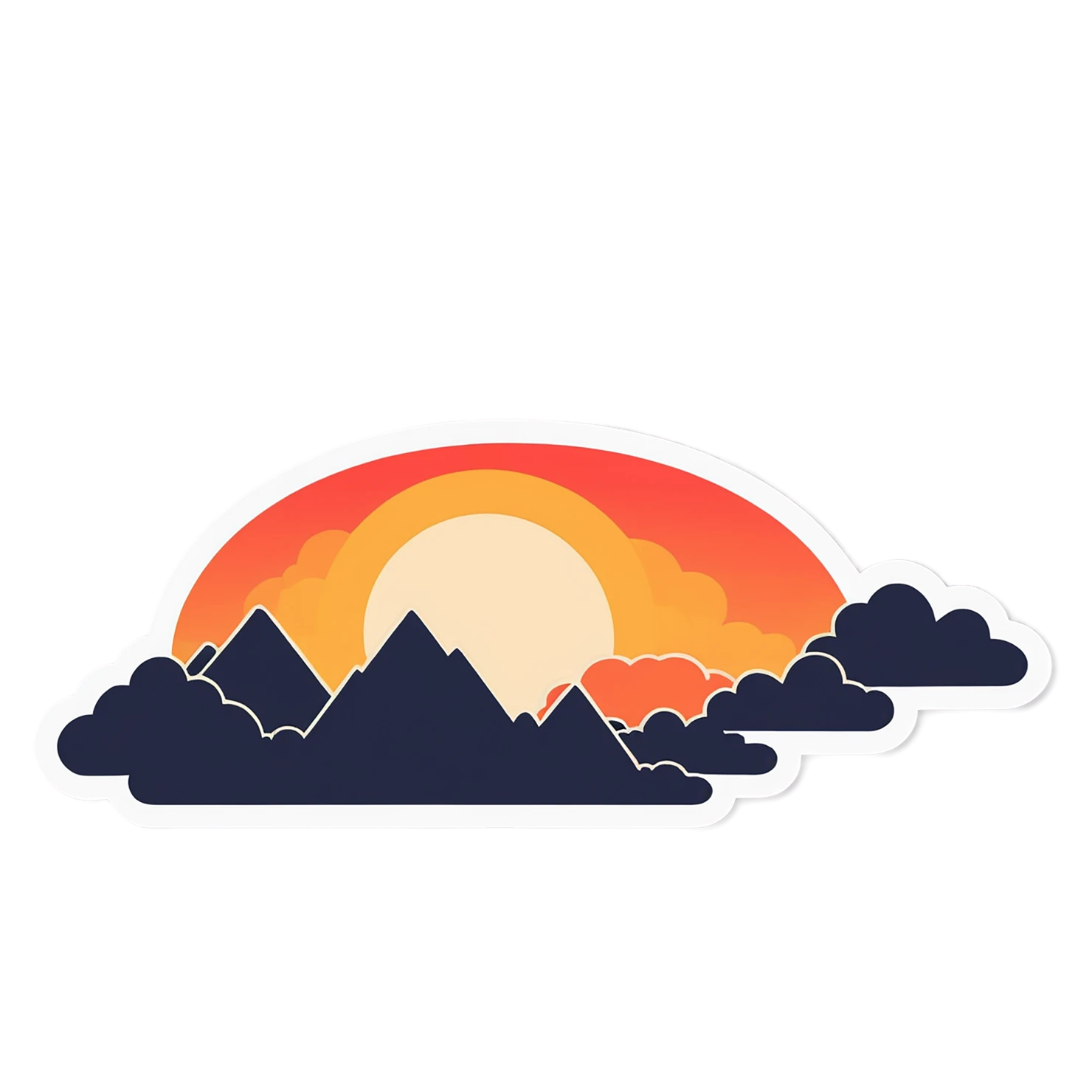 Sunset cute sticker isolated on transparent background #22286