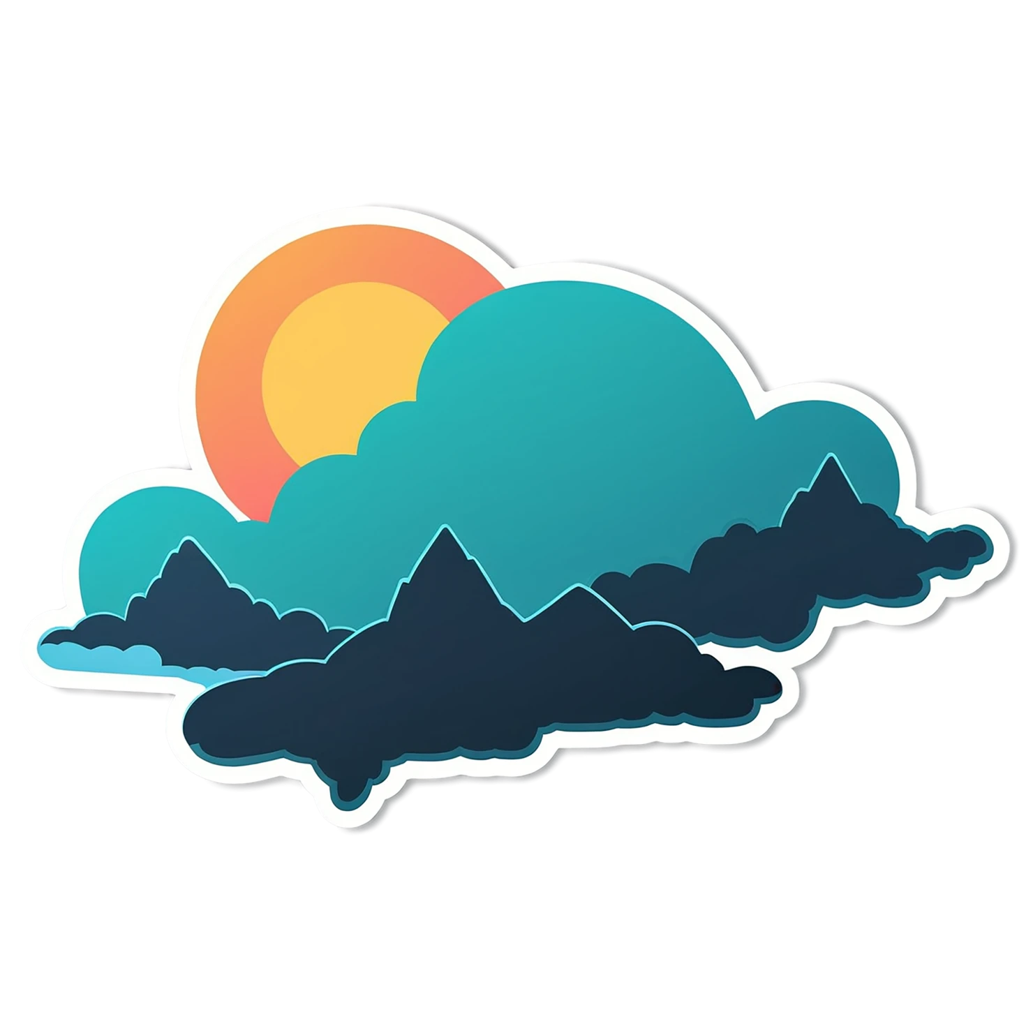 Sunset cute sticker isolated on transparent background #22290
