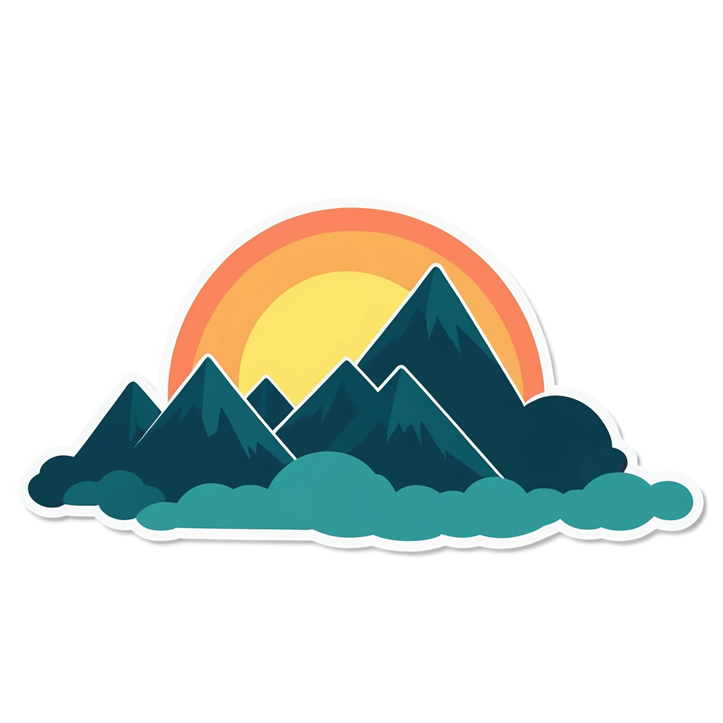 Sunset cute sticker isolated on transparent background #22293