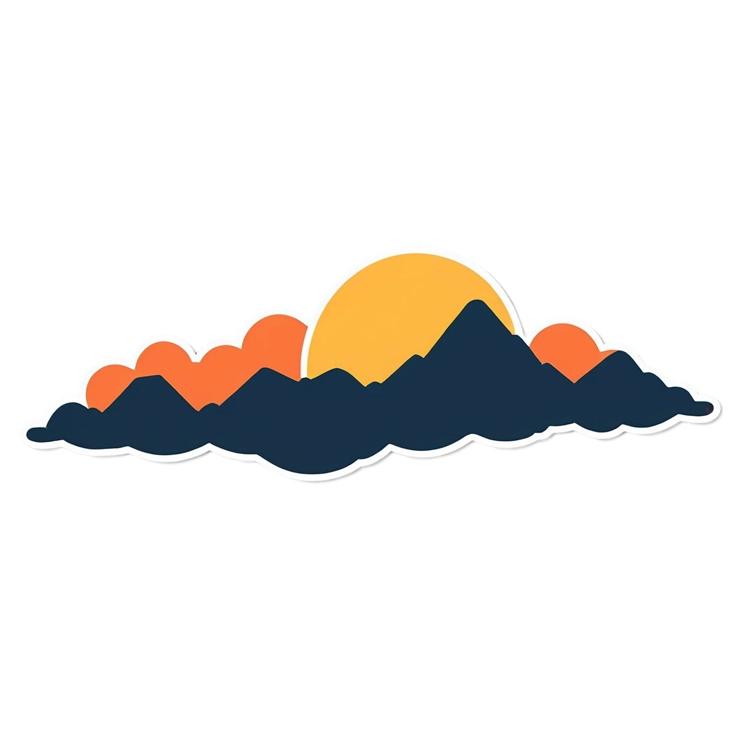 Sunset cute sticker isolated on transparent background #22294