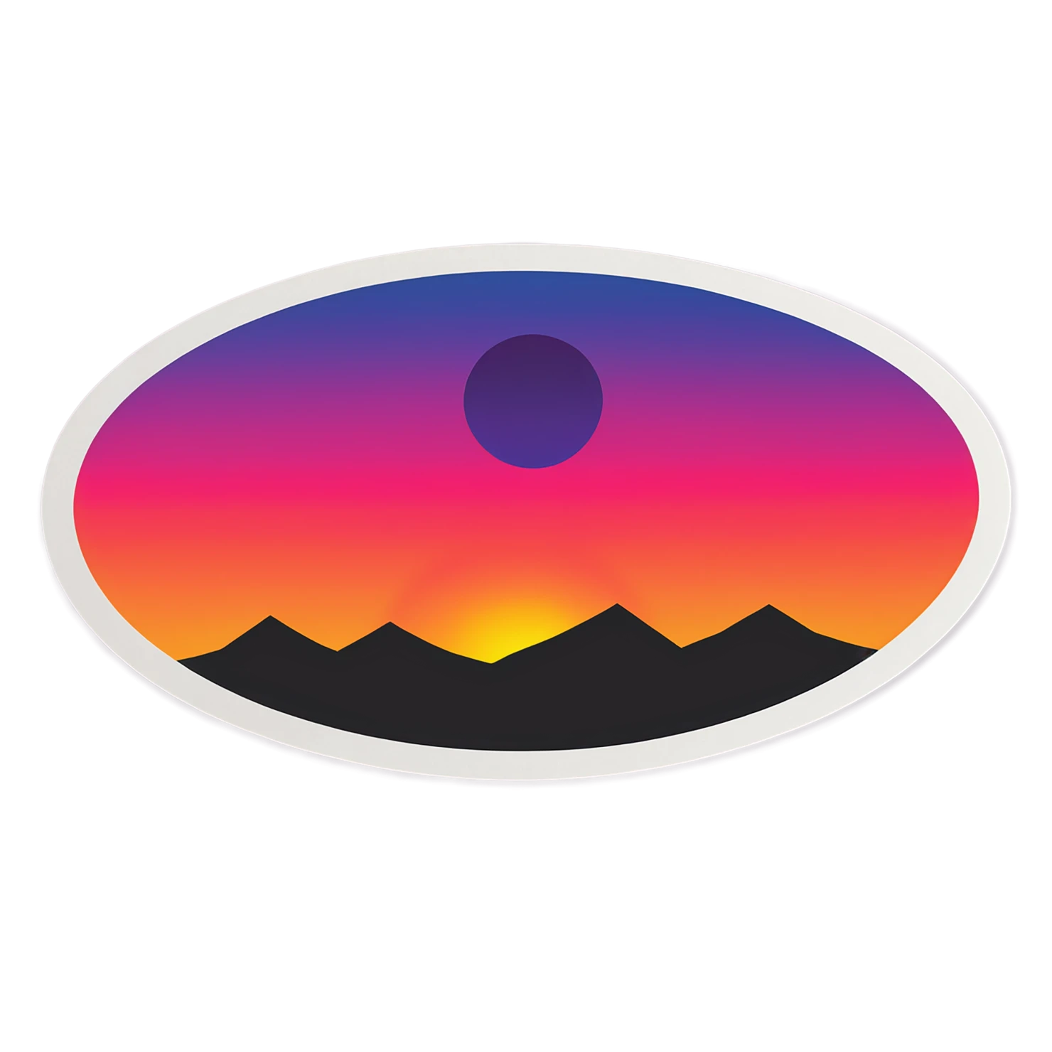 Sunset cute sticker isolated on transparent background #22295