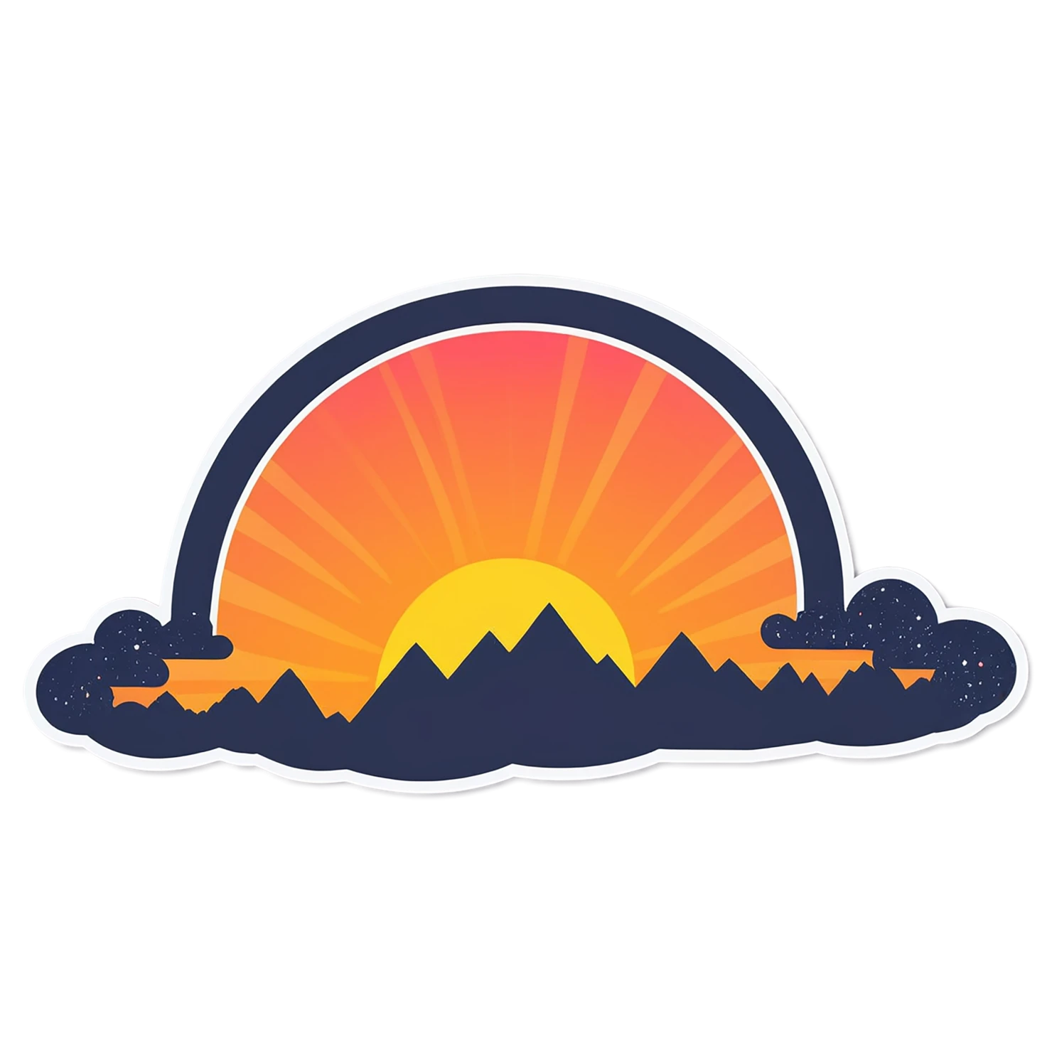 Sunset cute sticker isolated on transparent background #22296